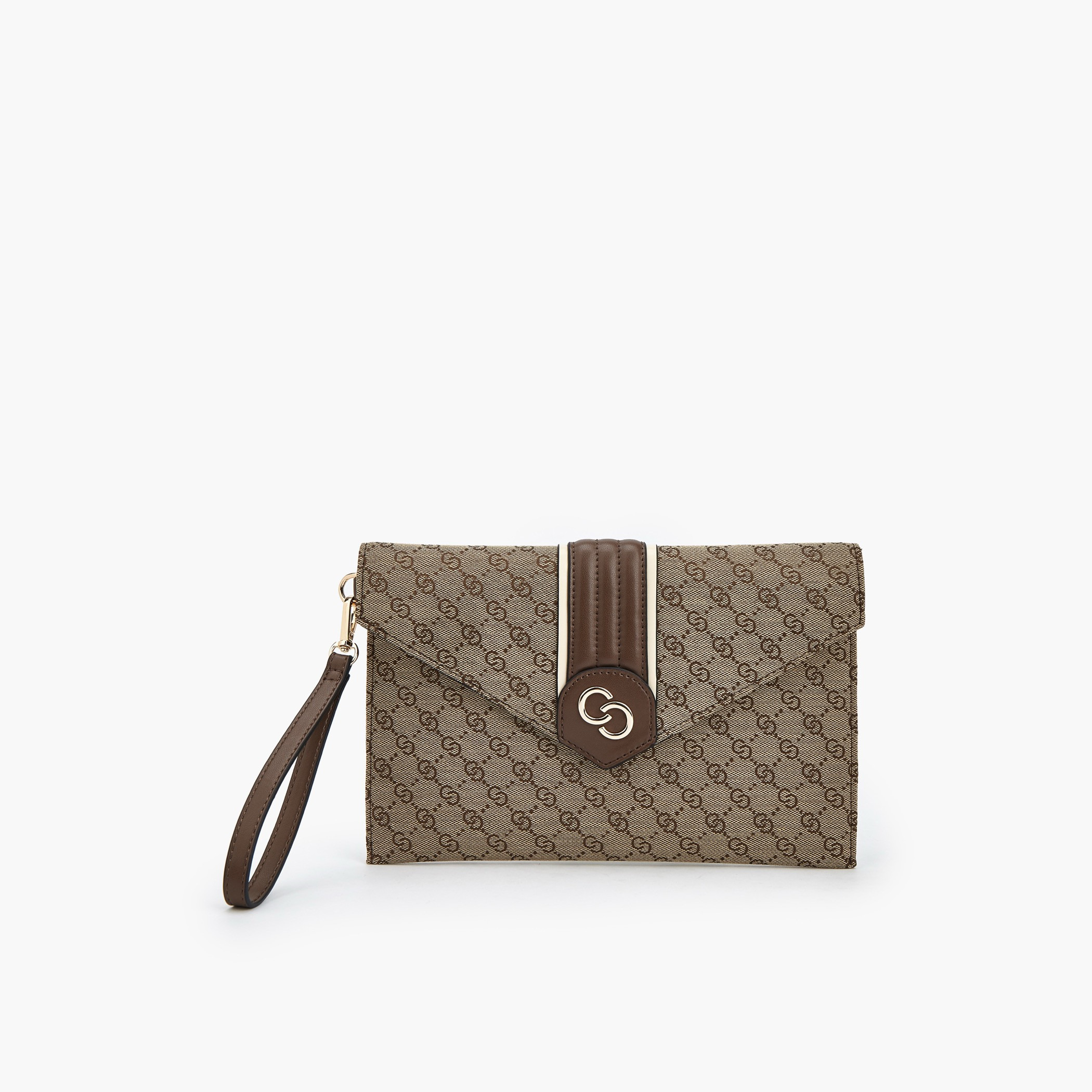 شنطة كلاتش مونوجرام بارزة الملمس مع سوار معصم من سيليست-women-bagsandwallets-handbags-image-2