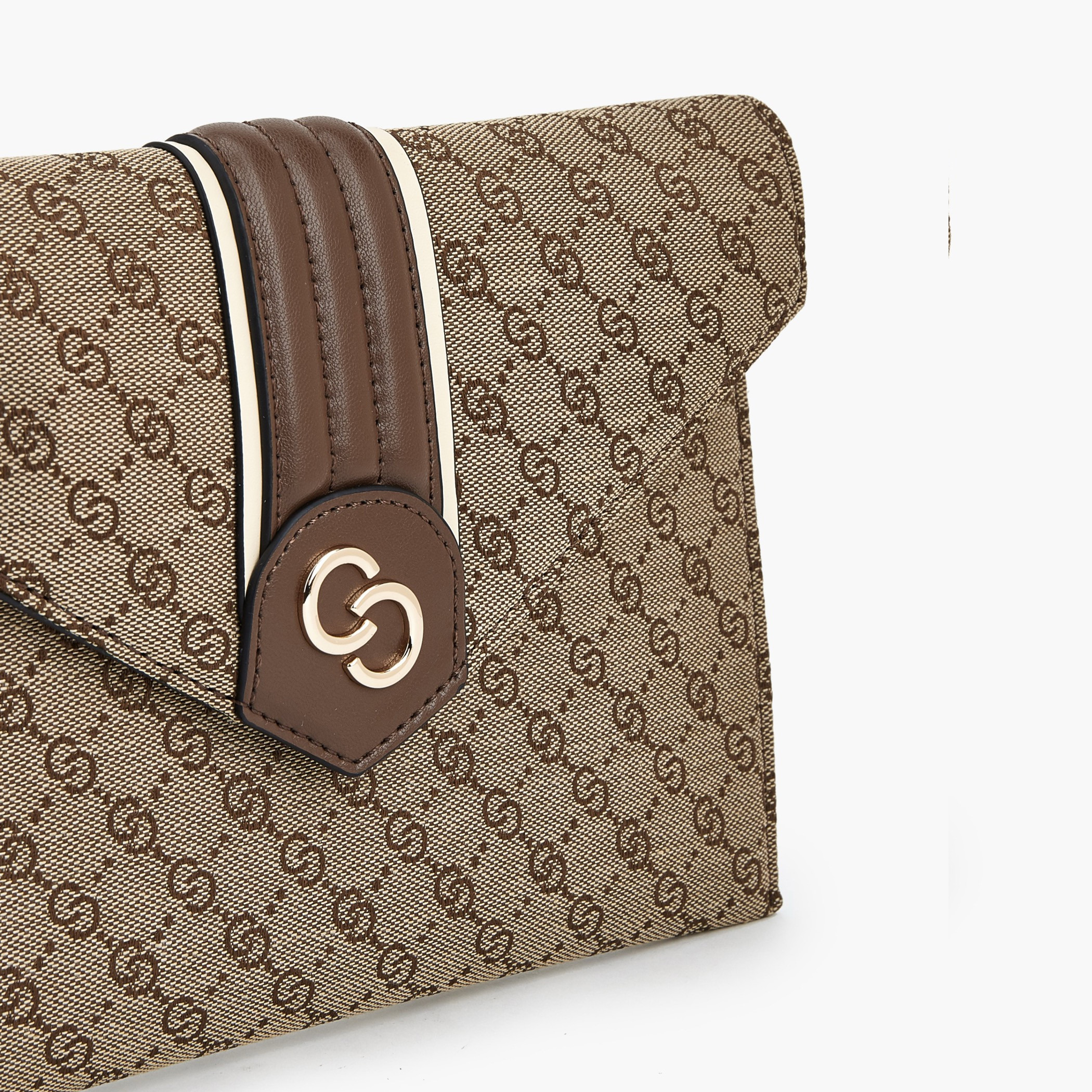 شنطة كلاتش مونوجرام بارزة الملمس مع سوار معصم من سيليست-women-bagsandwallets-handbags-image-3