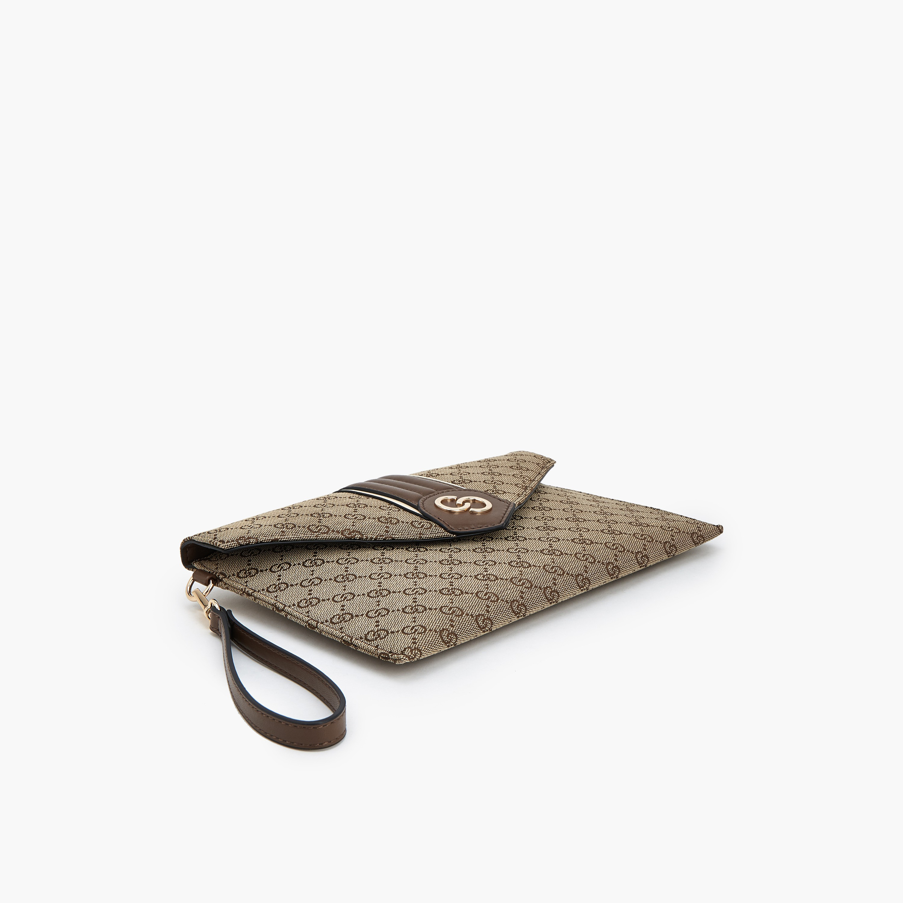 شنطة كلاتش مونوجرام بارزة الملمس مع سوار معصم من سيليست-women-bagsandwallets-handbags-image-6