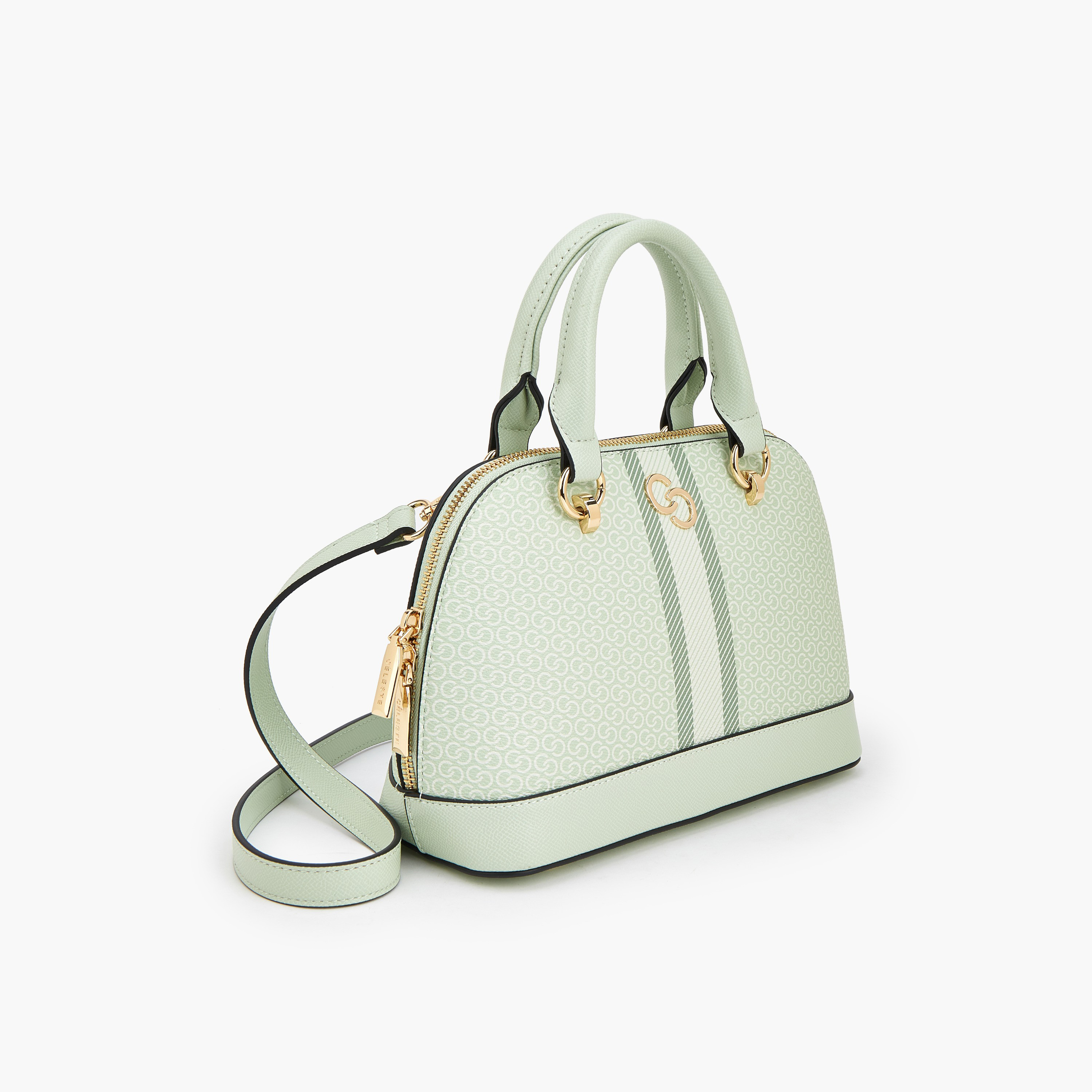 شنطة قبة بمقبض مزدوج وطبعات مونوجرام من سيليست-women-bagsandwallets-handbags-image-4