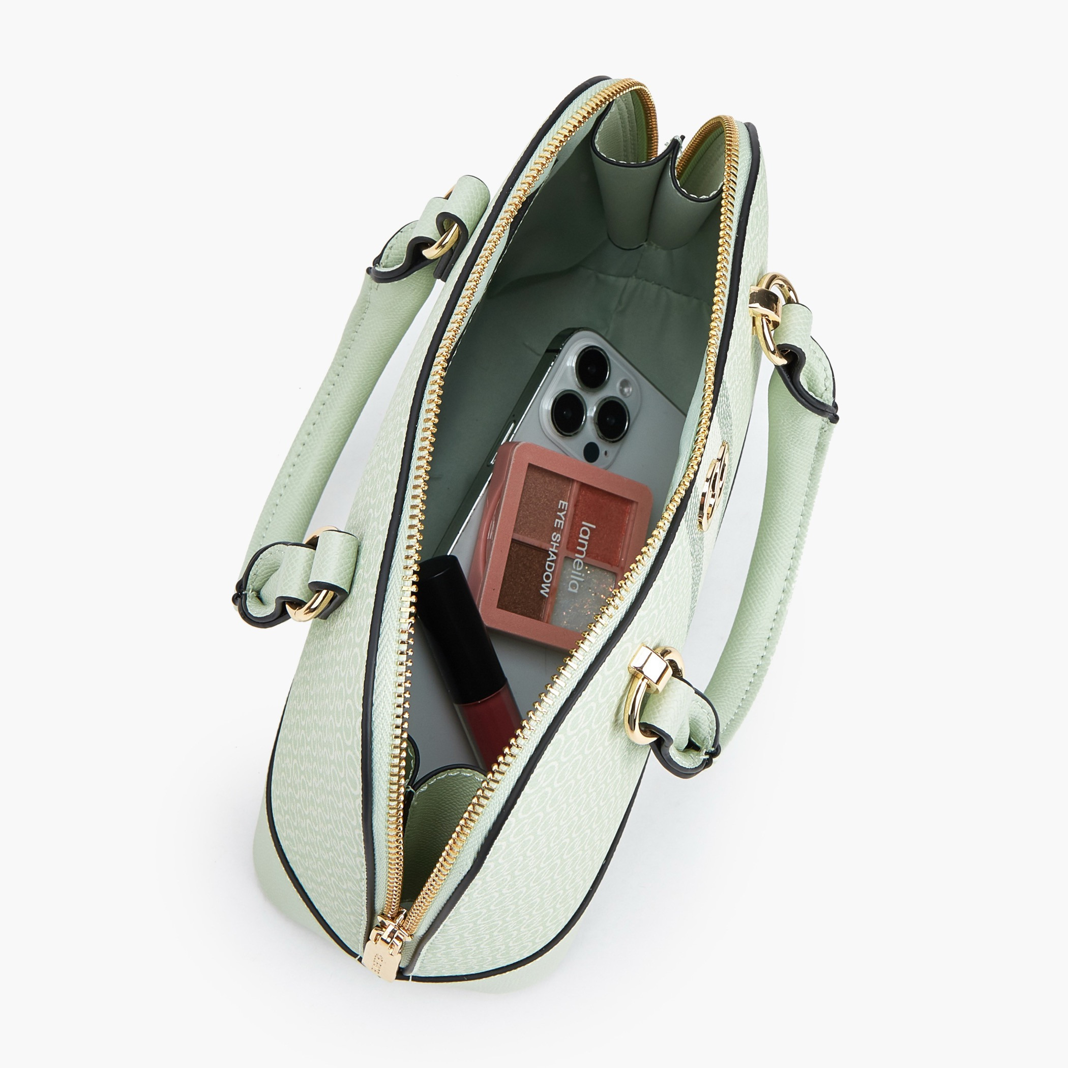 شنطة قبة بمقبض مزدوج وطبعات مونوجرام من سيليست-women-bagsandwallets-handbags-image-8
