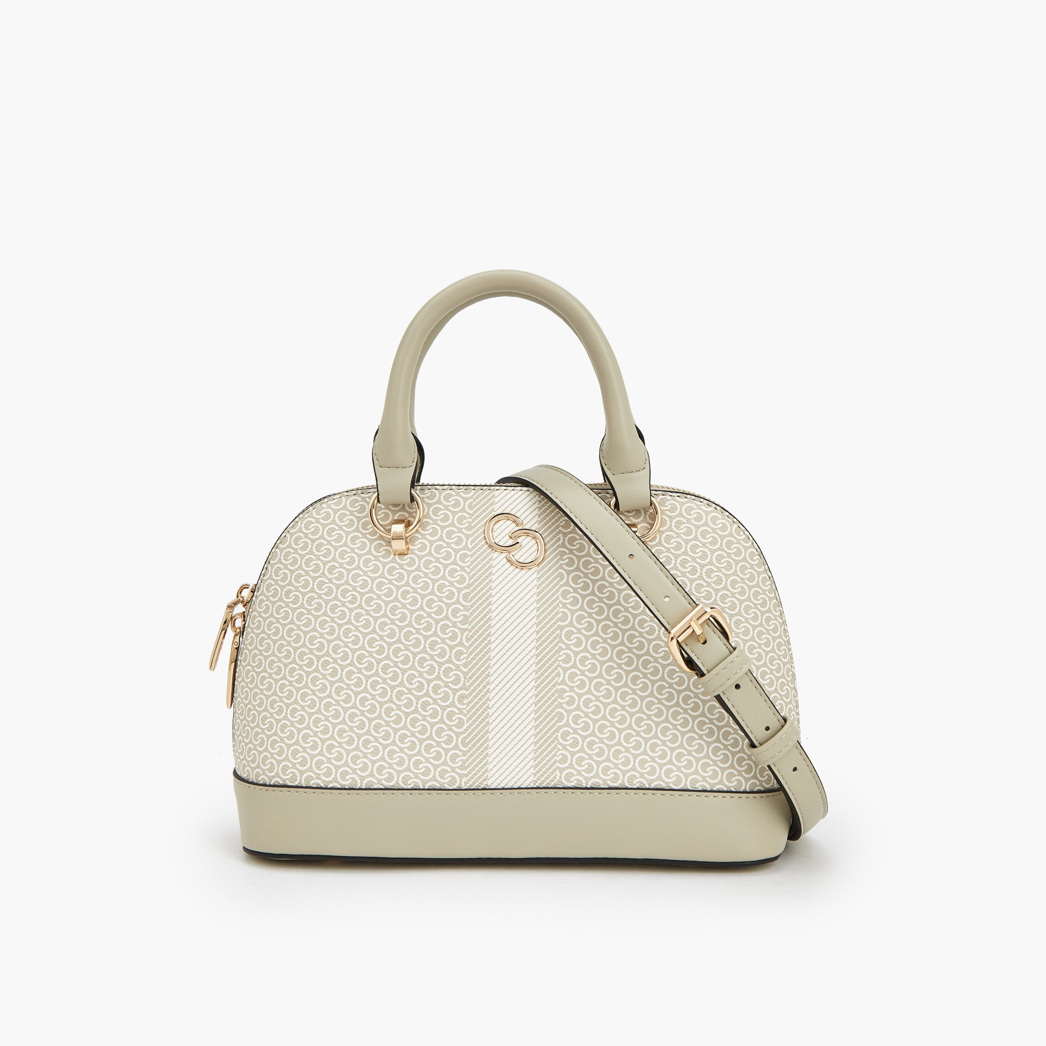 Celeste Monogram Print Dome Bag with Double Handle-women-bagsandwallets-handbags-image-1