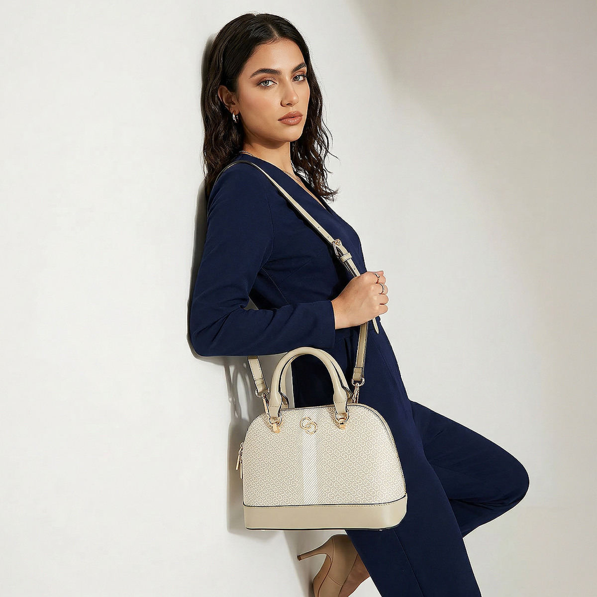 Celeste Monogram Print Dome Bag with Double Handle-women-bagsandwallets-handbags-image-2