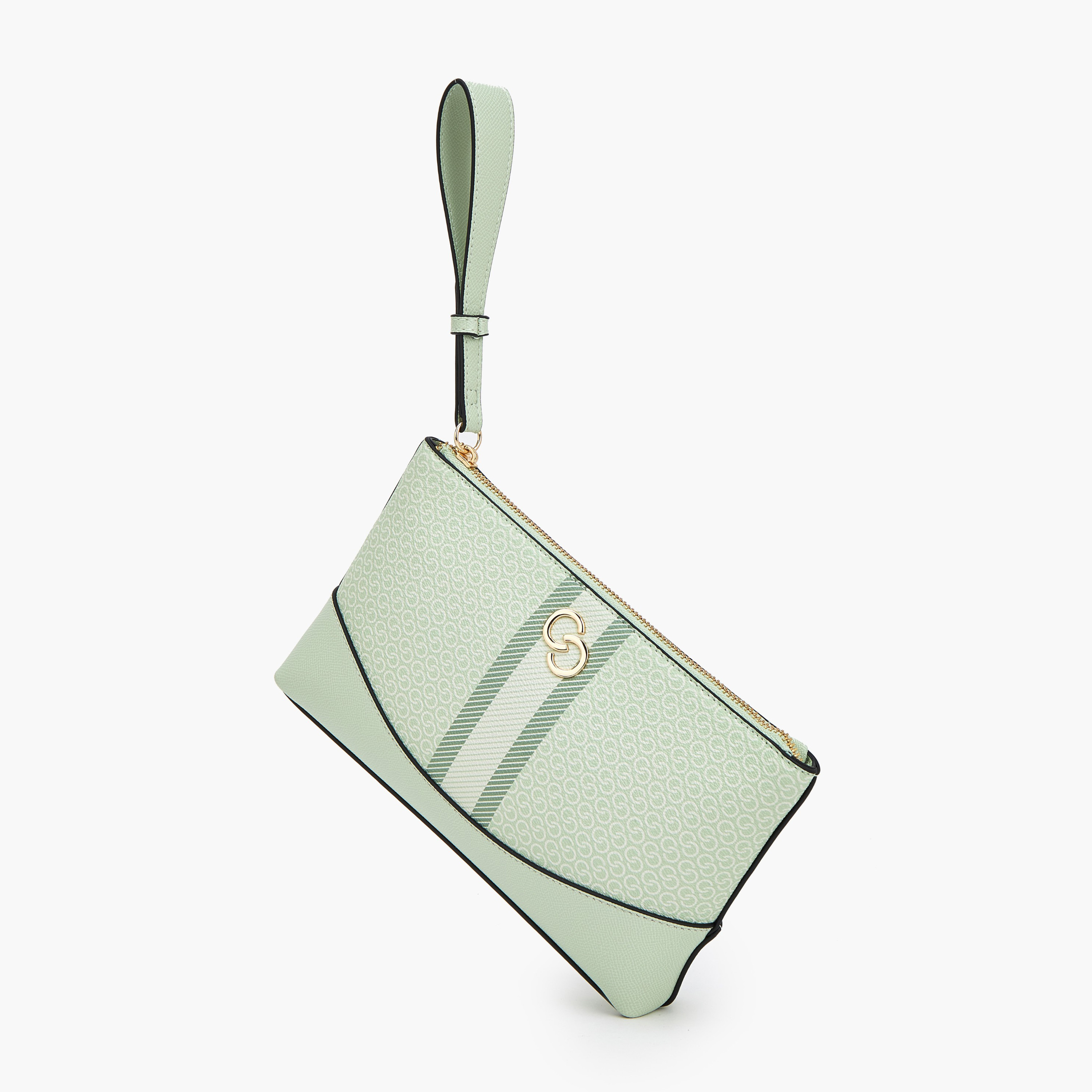 Celeste Monogram Print Clutch with Zip Closure-women-bagsandwallets-handbags-image-1