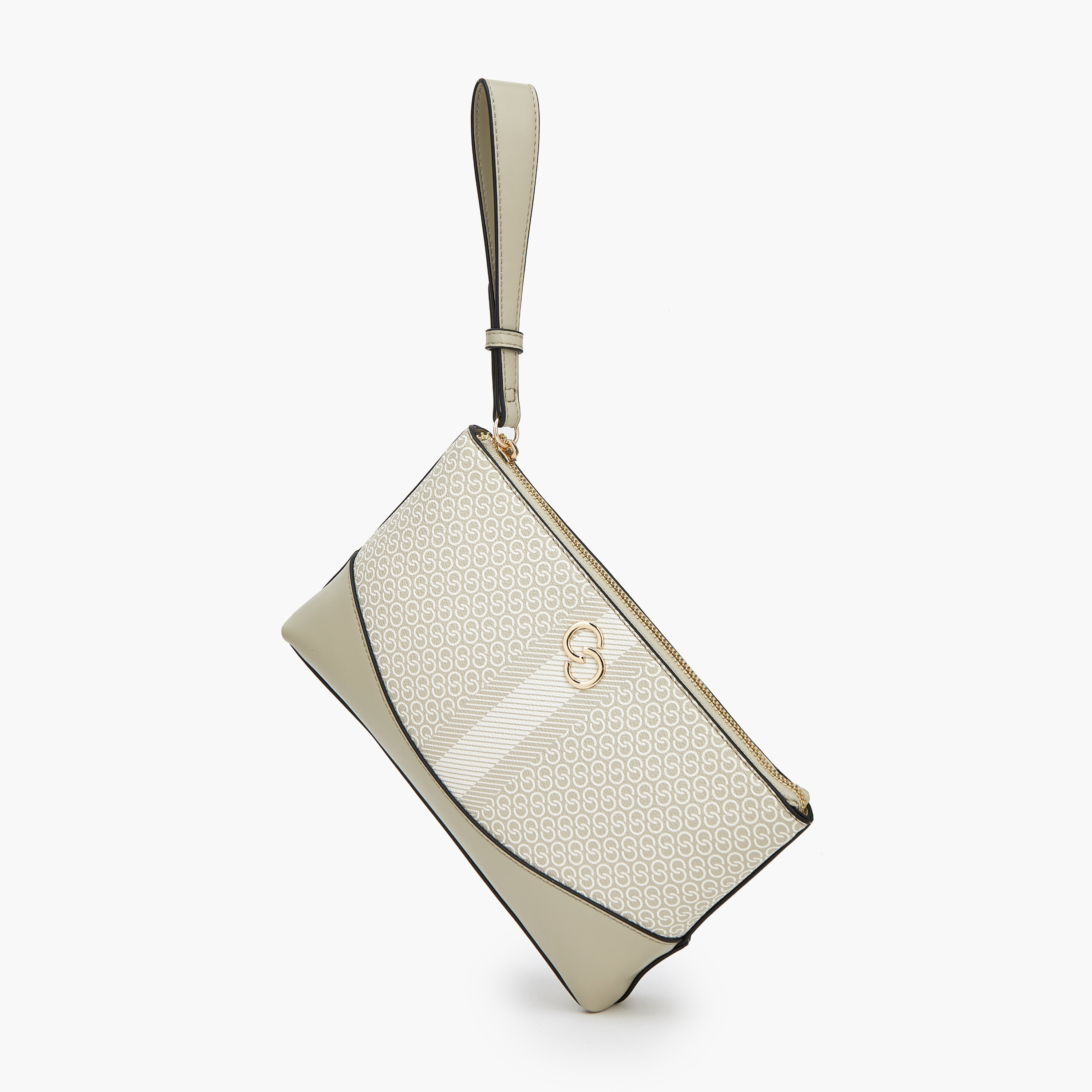 شنطة كلاتش بطبعات مونوجرام وسحاب إغلاق-women-bagsandwallets-handbags-image-1