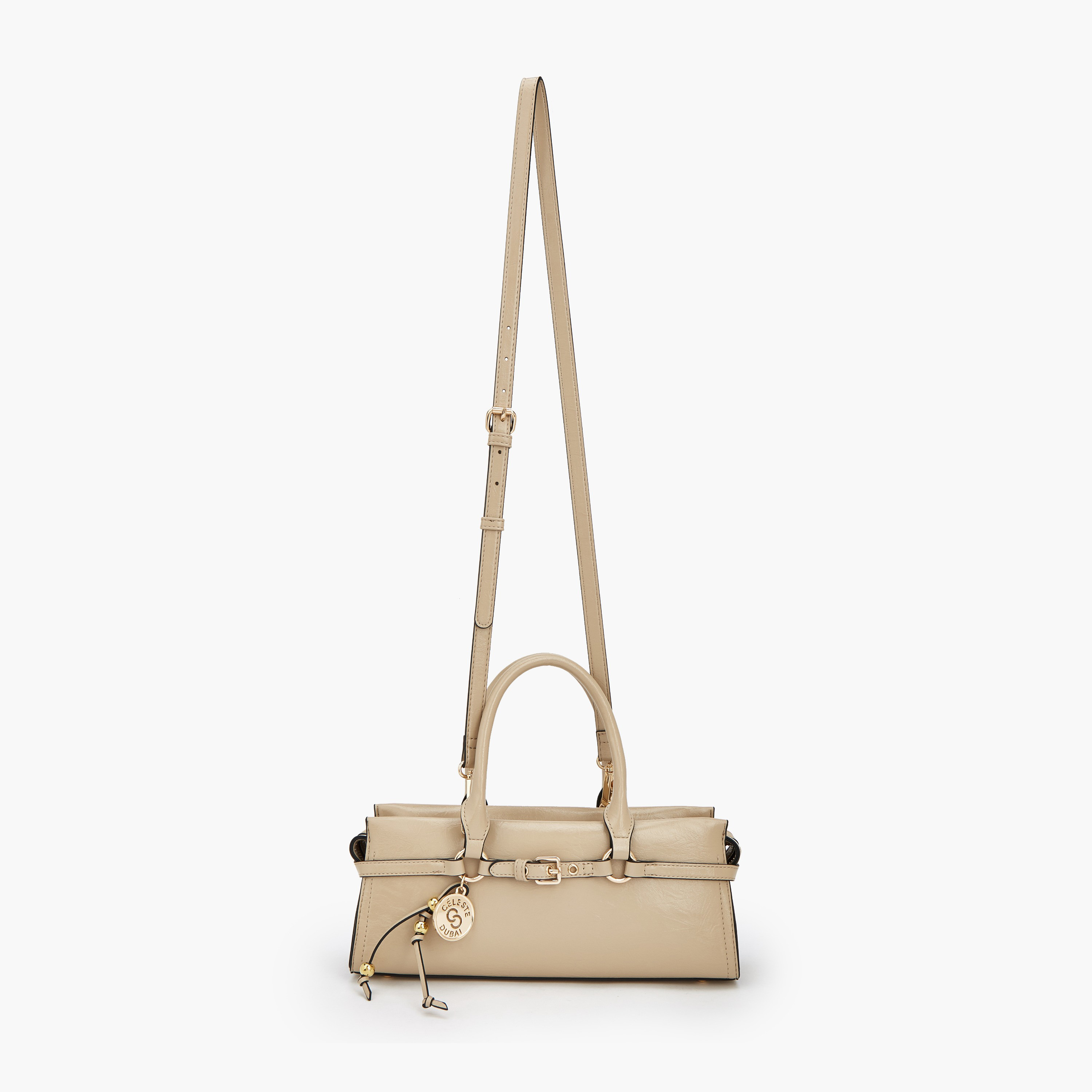 Celeste Buckle Detail Tote Bag with Double Handle-women-bagsandwallets-handbags-image-3