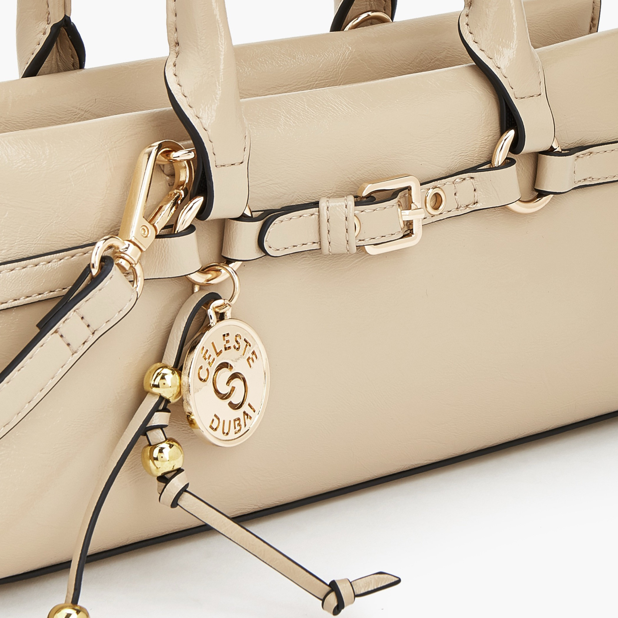 Celeste Buckle Detail Tote Bag with Double Handle-women-bagsandwallets-handbags-image-5