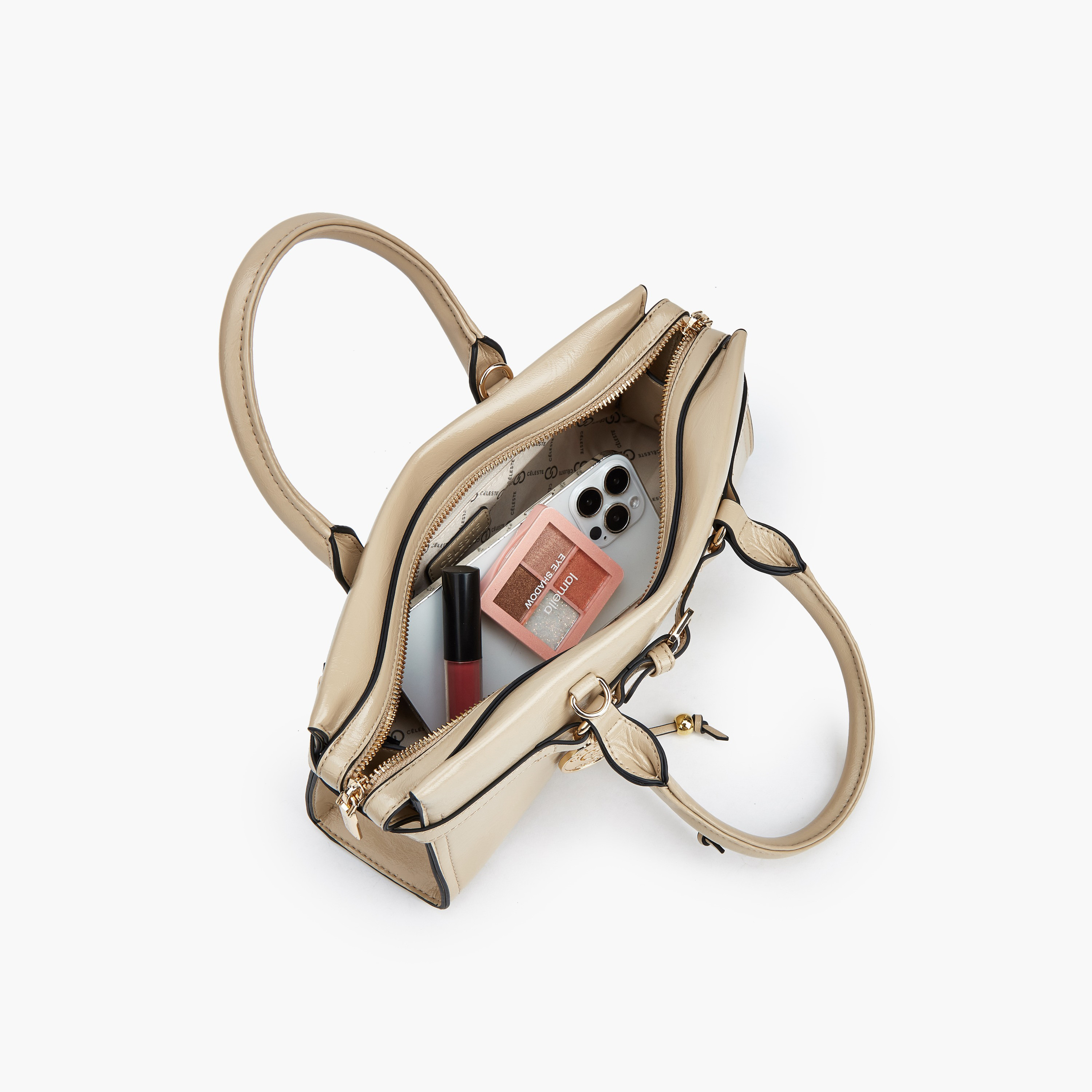 Celeste Buckle Detail Tote Bag with Double Handle-women-bagsandwallets-handbags-image-9
