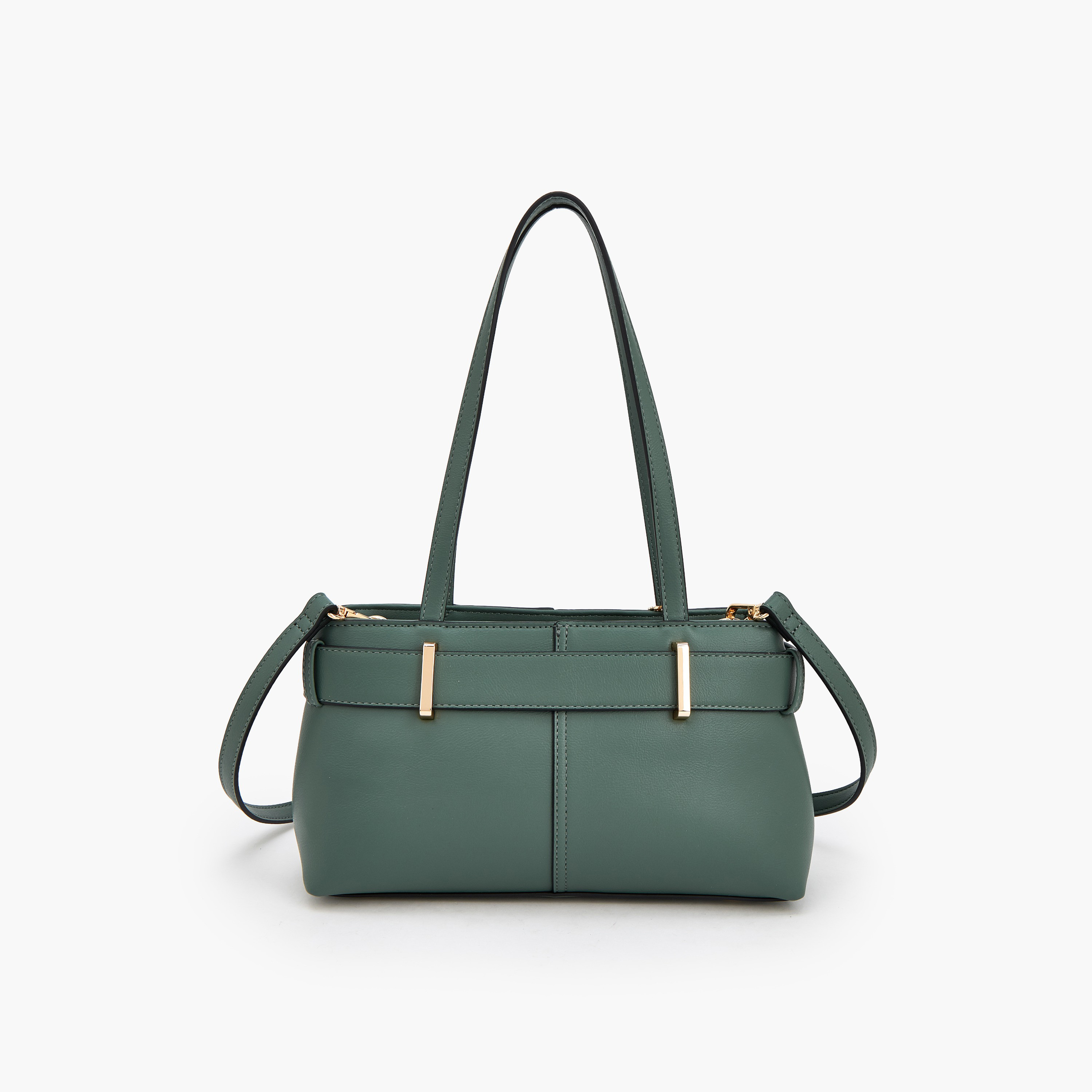 Celeste Buckle Detail Tote Bag with Double Handle-women-bagsandwallets-handbags-image-6