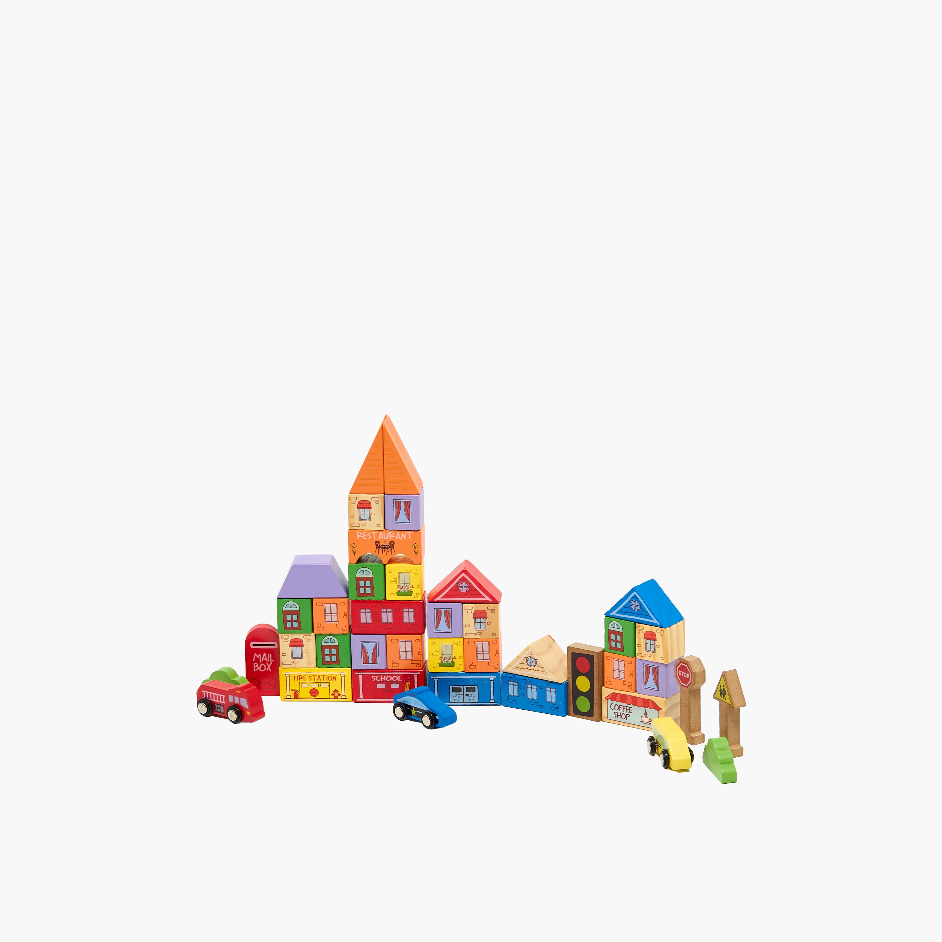 Juniors 40-Piece Wooden City Building Blocks Playset-toys-buildingblocks-blocks-image-1