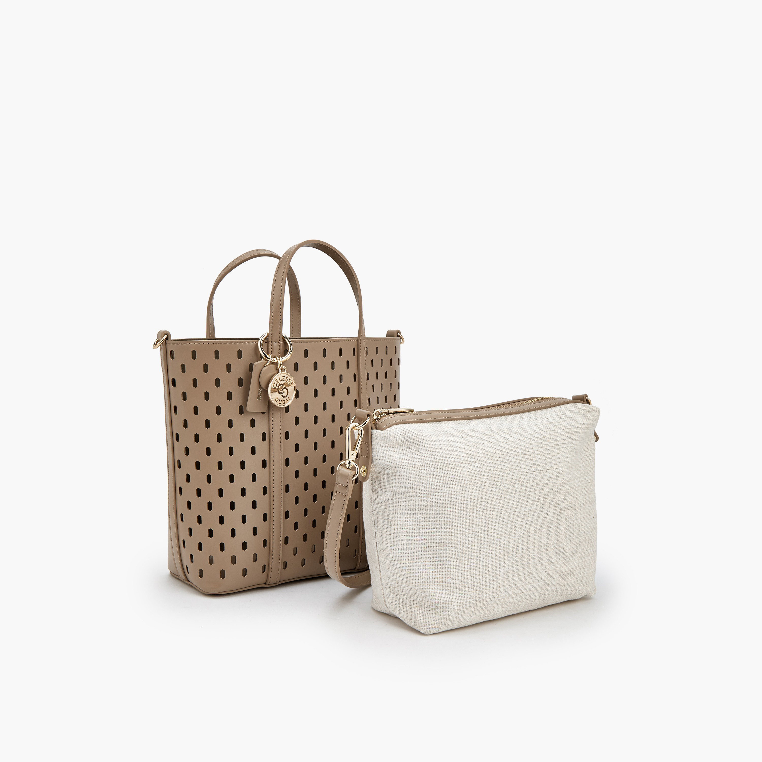 شنطة توت بتفاصيل مفرغة وشنطة صغيرة من سيليست-women-bagsandwallets-handbags-image-10