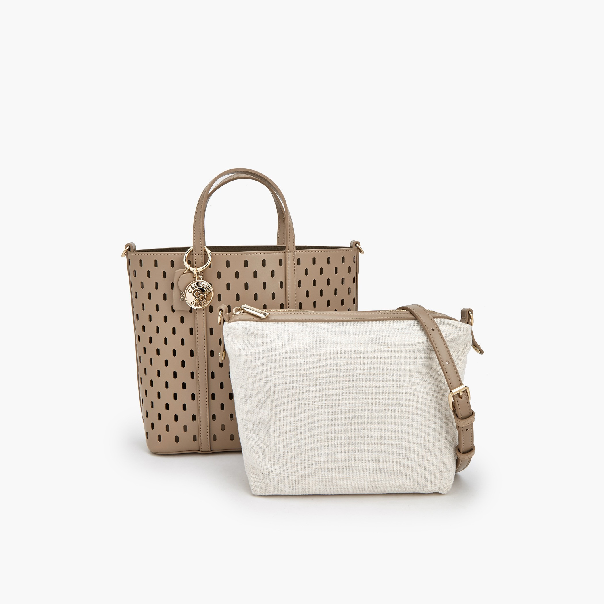 شنطة توت بتفاصيل مفرغة وشنطة صغيرة من سيليست-women-bagsandwallets-handbags-image-7