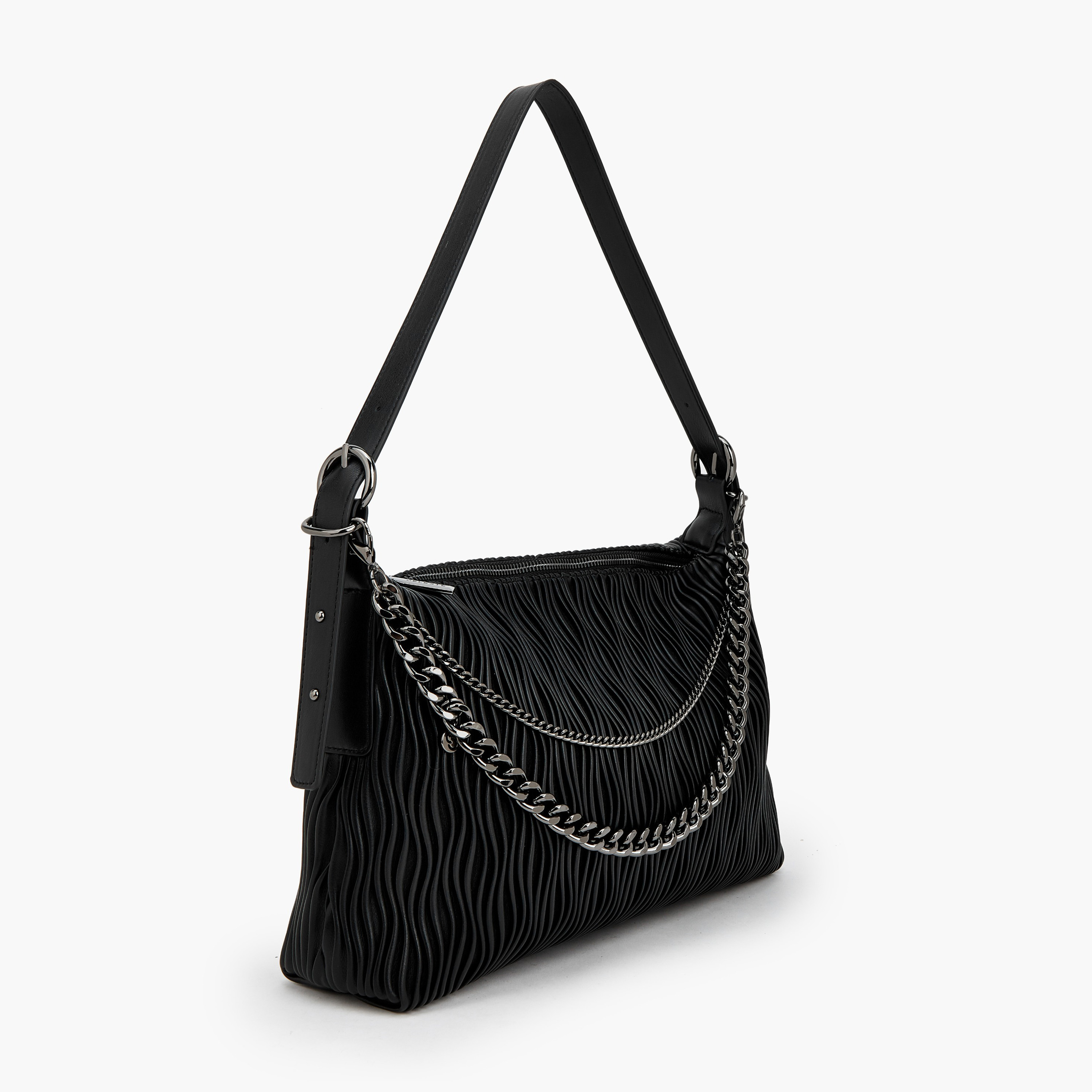 Celeste Textured Shoulder Bag with Adjustable Strap-women-bagsandwallets-handbags-image-2