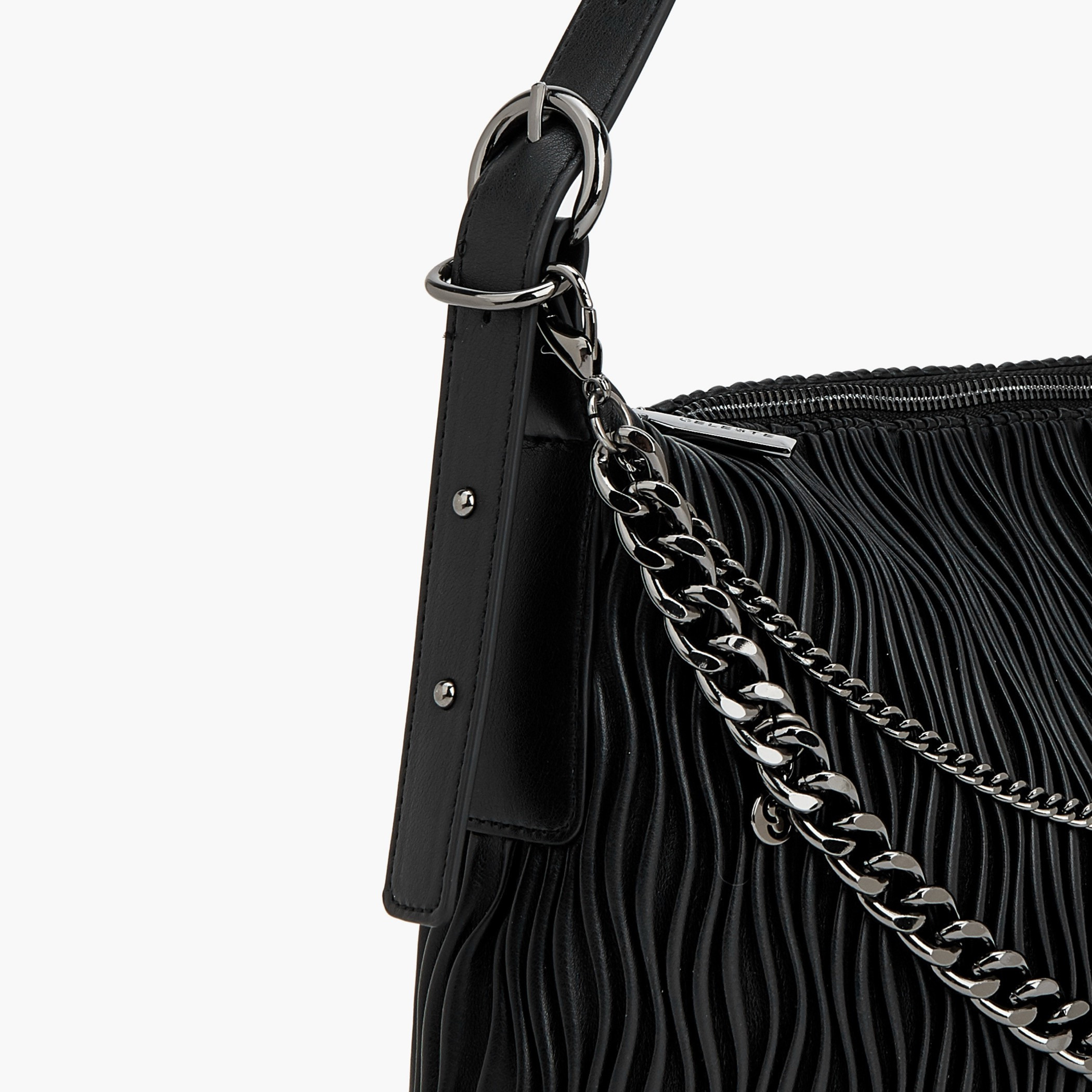 Celeste Textured Shoulder Bag with Adjustable Strap-women-bagsandwallets-handbags-image-3