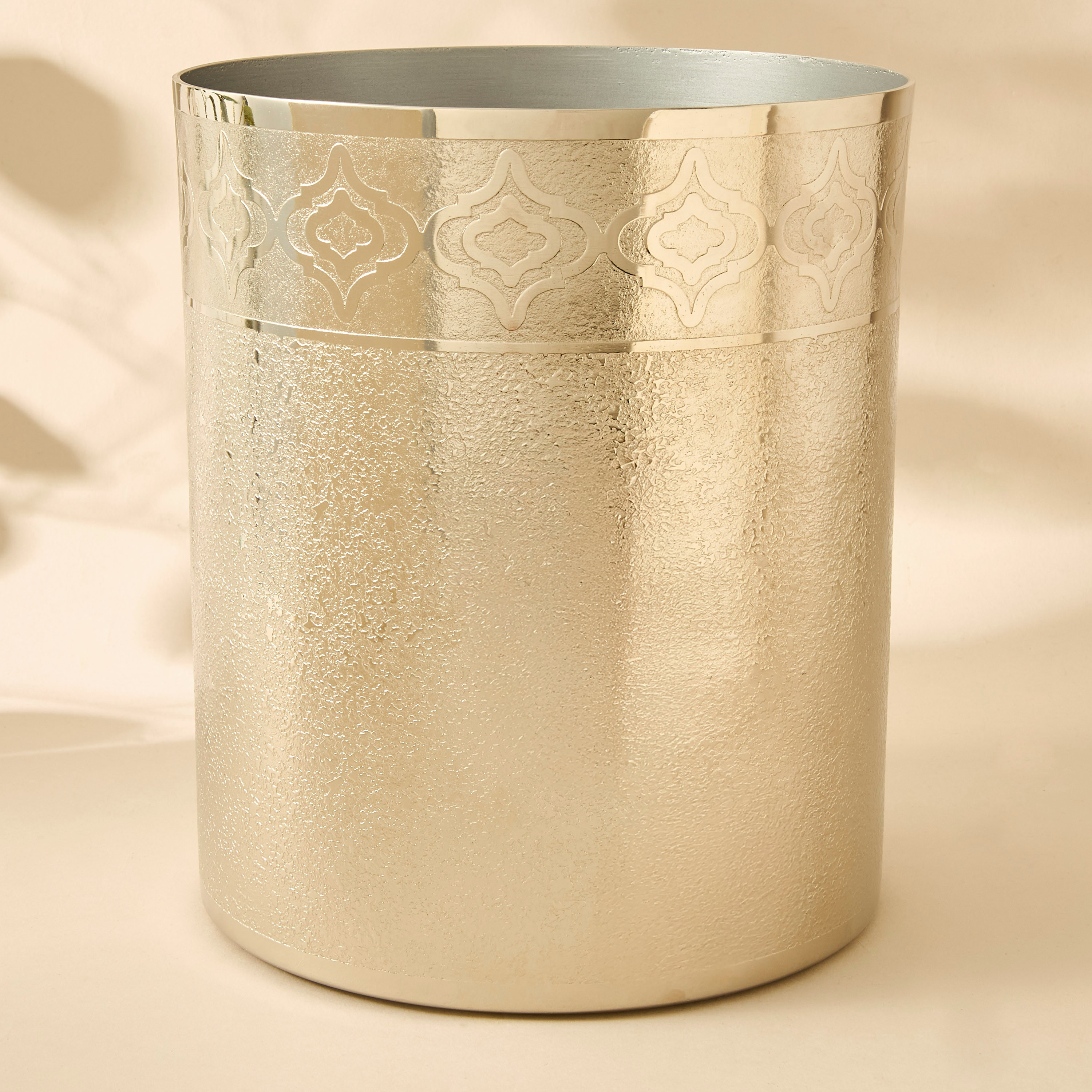 Mirage Embossed Stainless Steel Waste Bin-household-bathandlaundry-wastebinsandaccessories-image-1