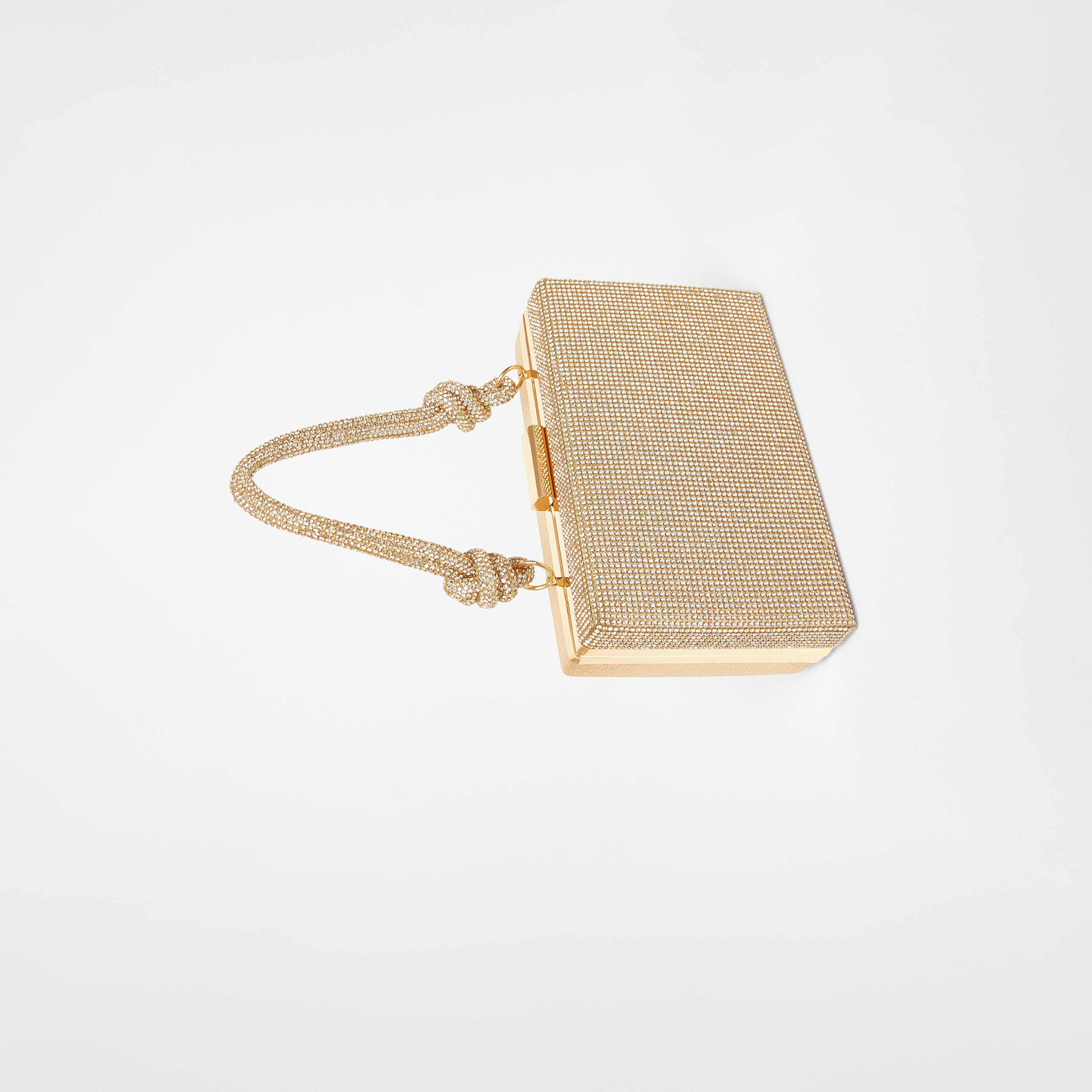 Quiz Diamante Knot Top Handle Clutch with Twist Lock and Detachable Strap | 25 x 8 x 12 cm-women-bagsandwallets-handbags-image-2