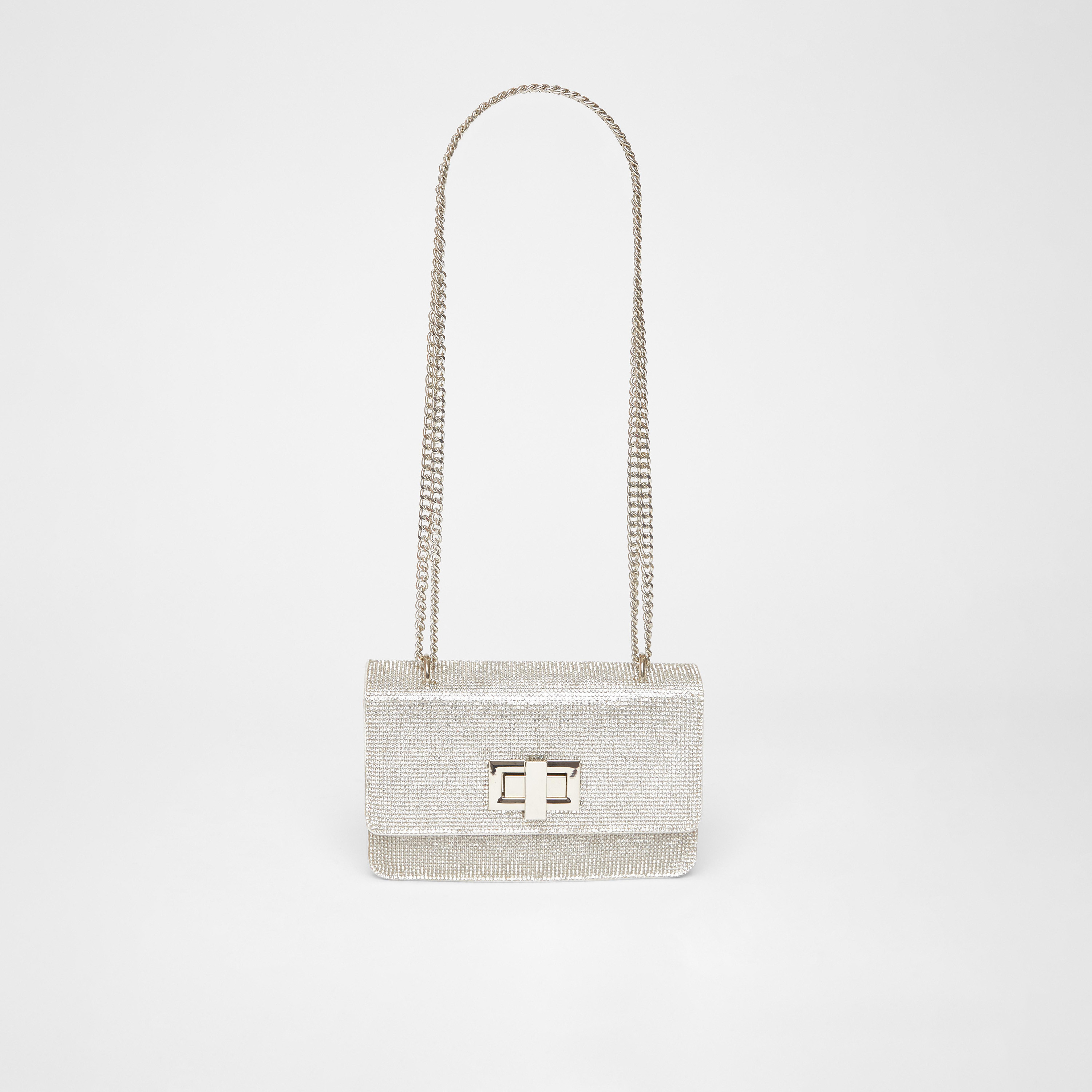 حقيبة كروس بودي مزينة من كويز مع قفل لولبي وحزام قابل للفصل | 18.5 × 5 × 12.5 سم-women-bagsandwallets-handbags-image-1