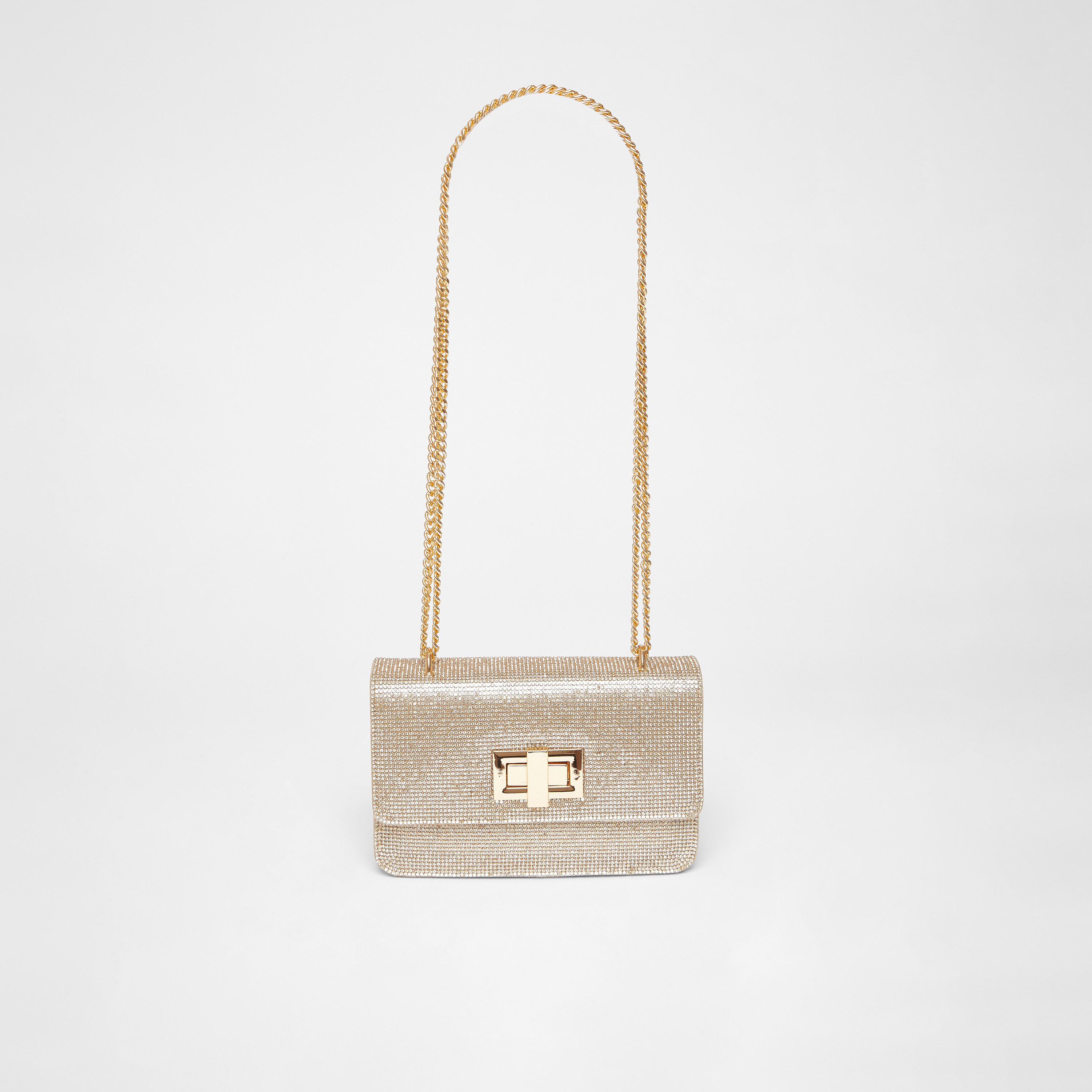 حقيبة كروس بودي مزينة من كويز مع قفل لولبي وحزام قابل للفصل | 18.5 × 5 × 12.5 سم-women-bagsandwallets-handbags-image-1