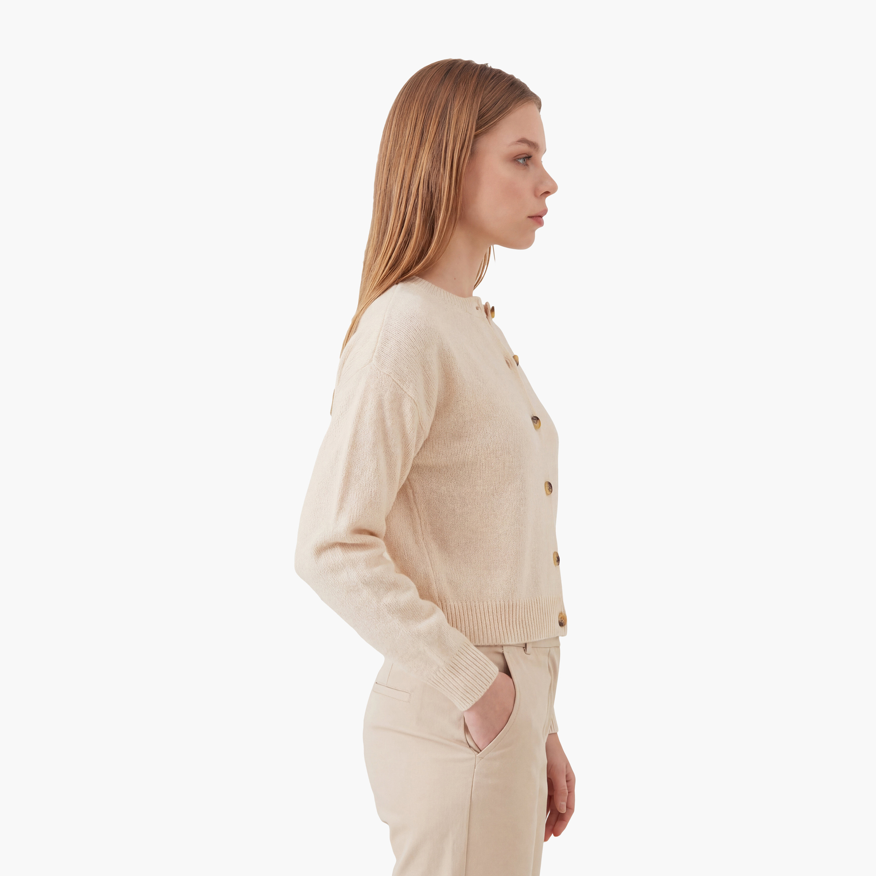 Bianco Lucci Cream Women's Cardigan-women-winterwear-cardigansandjumpers-cardigans-image-3