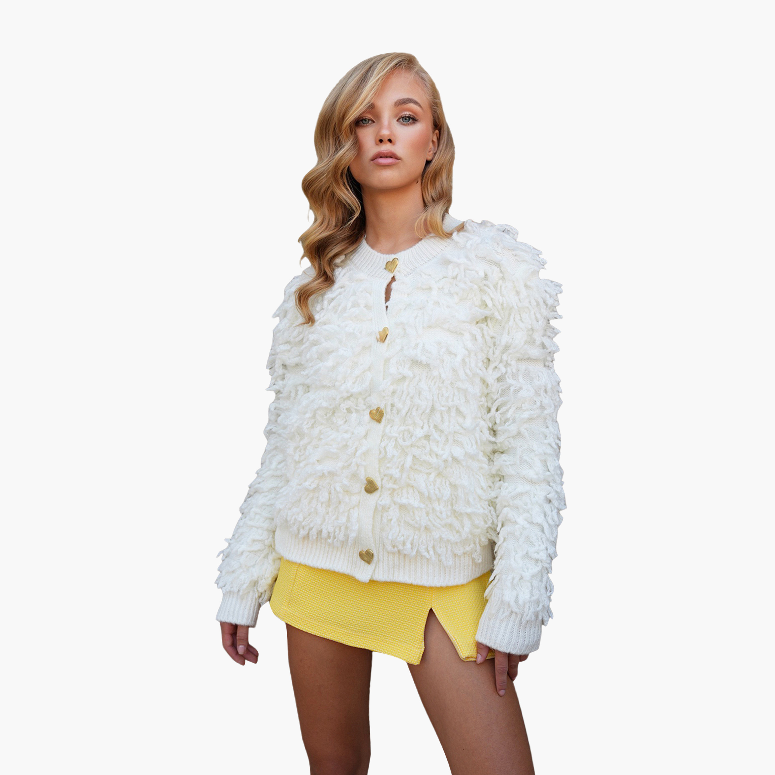 Trend Alacati Stili White Shaggy Knit Women's Cardigan-women-winterwear-cardigansandjumpers-cardigans-image-2