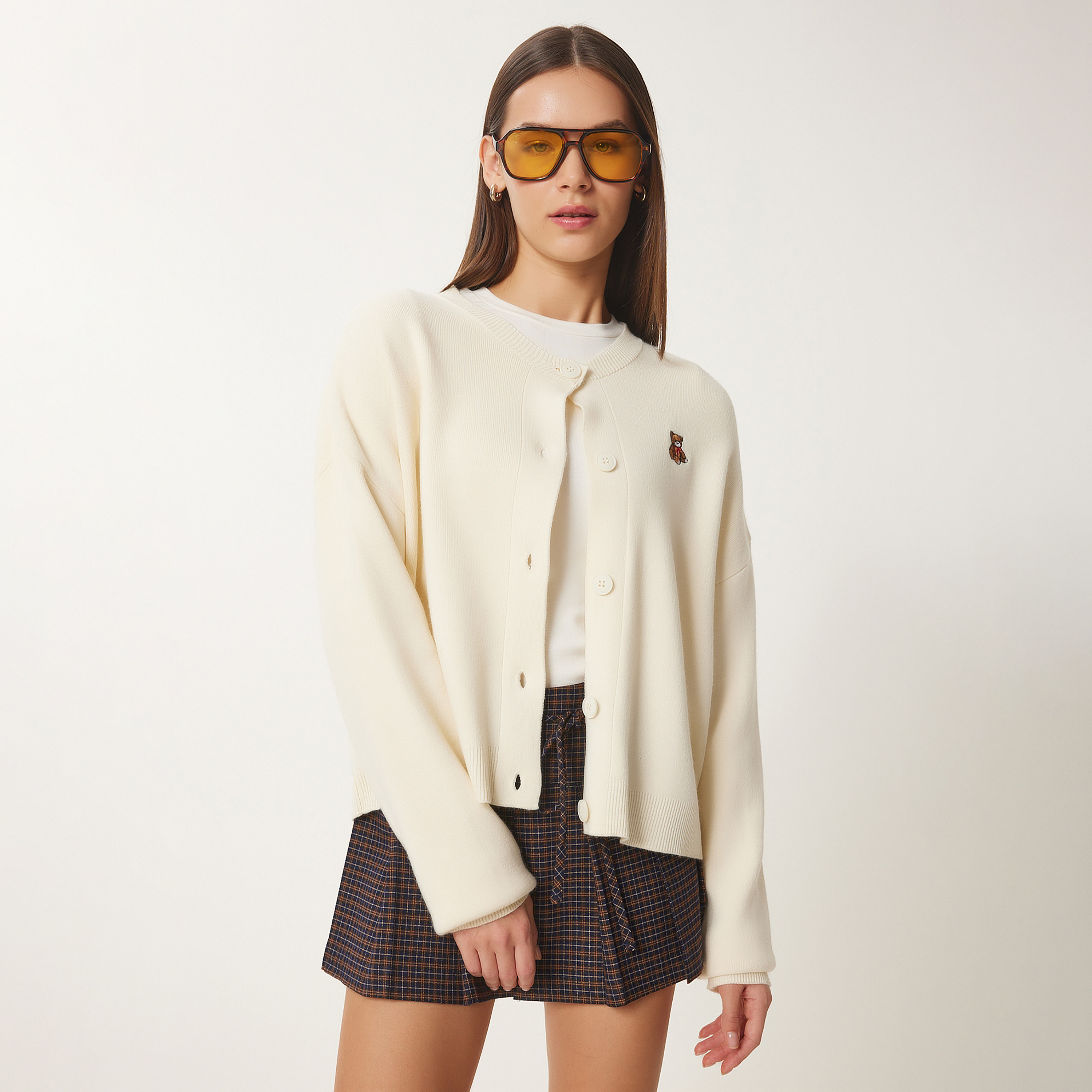 كريم إسطنبول بأكمام منخفضة من سعادة إسطنبول سترة نسائية-women-winterwear-cardigansandjumpers-cardigans-image-2