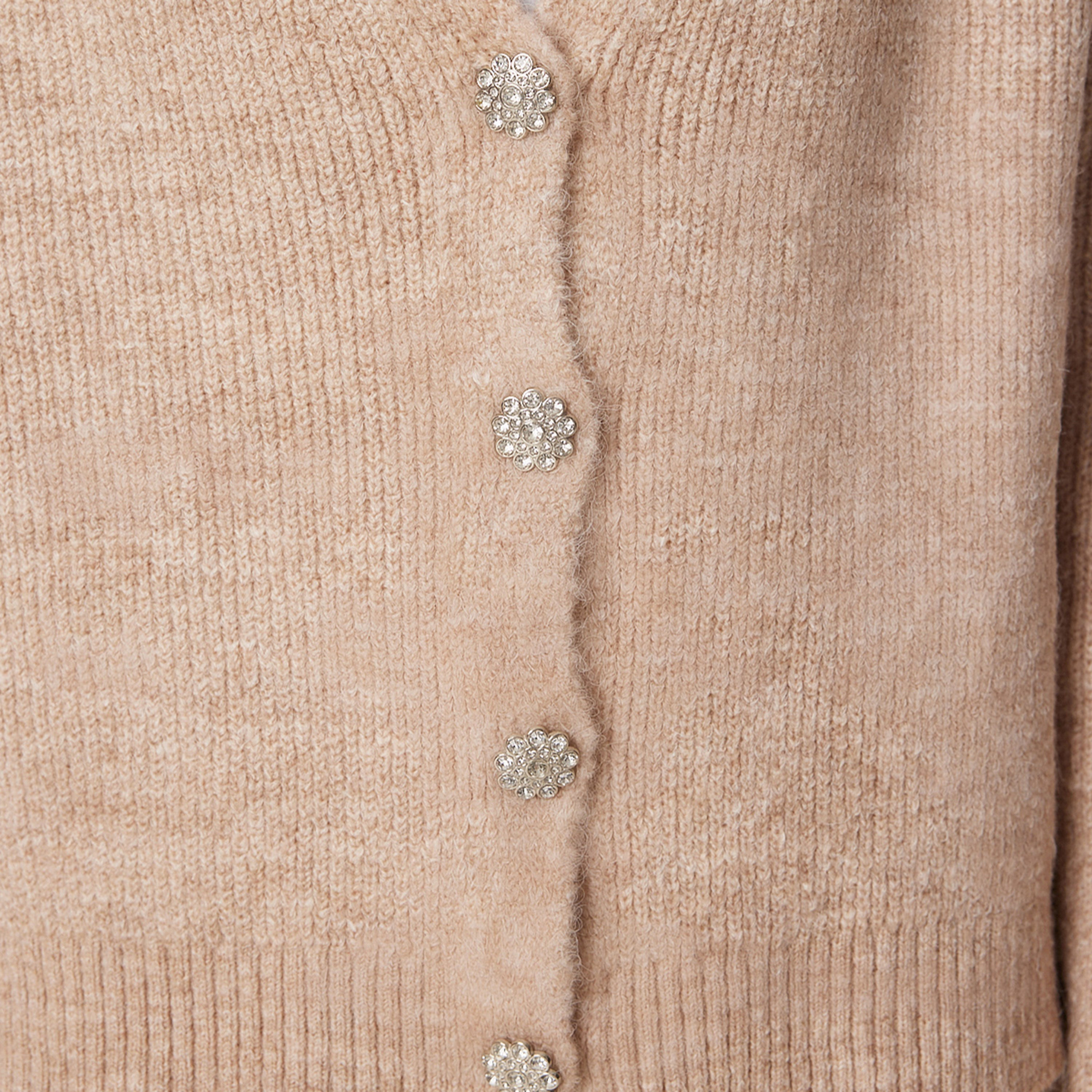 Happiness Istanbul Beige Knitted Dropped Sleeves Women's Cardigan-women-winterwear-cardigansandjumpers-cardigans-image-5