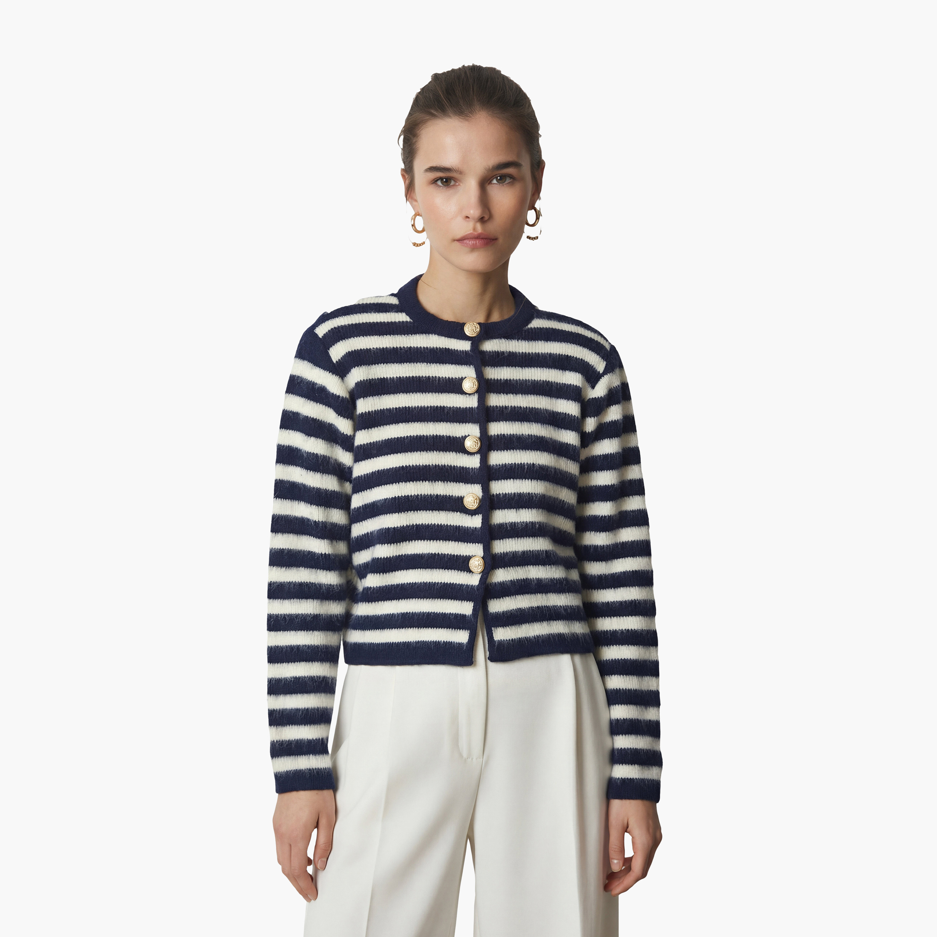 سعادة إسطنبول سترة نسائية مخطط أزرق-women-winterwear-cardigansandjumpers-cardigans-image-1
