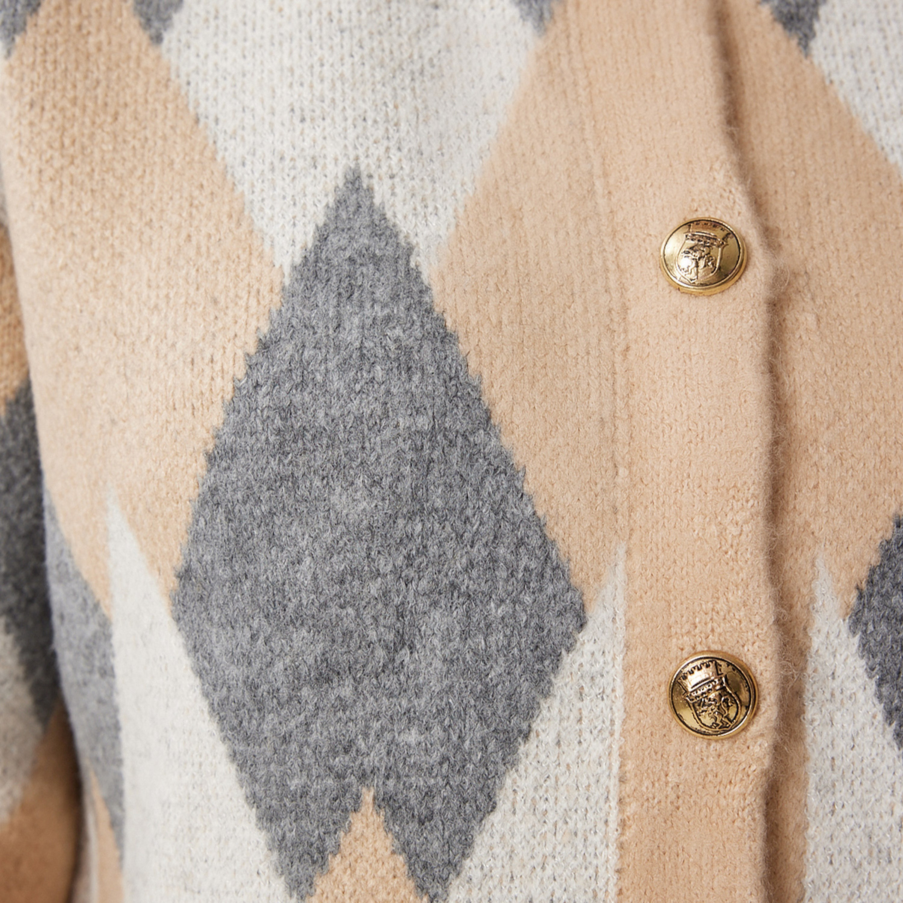 Happiness Istanbul Multicolour Argyle Women's Cardigan-women-winterwear-cardigansandjumpers-cardigans-image-4