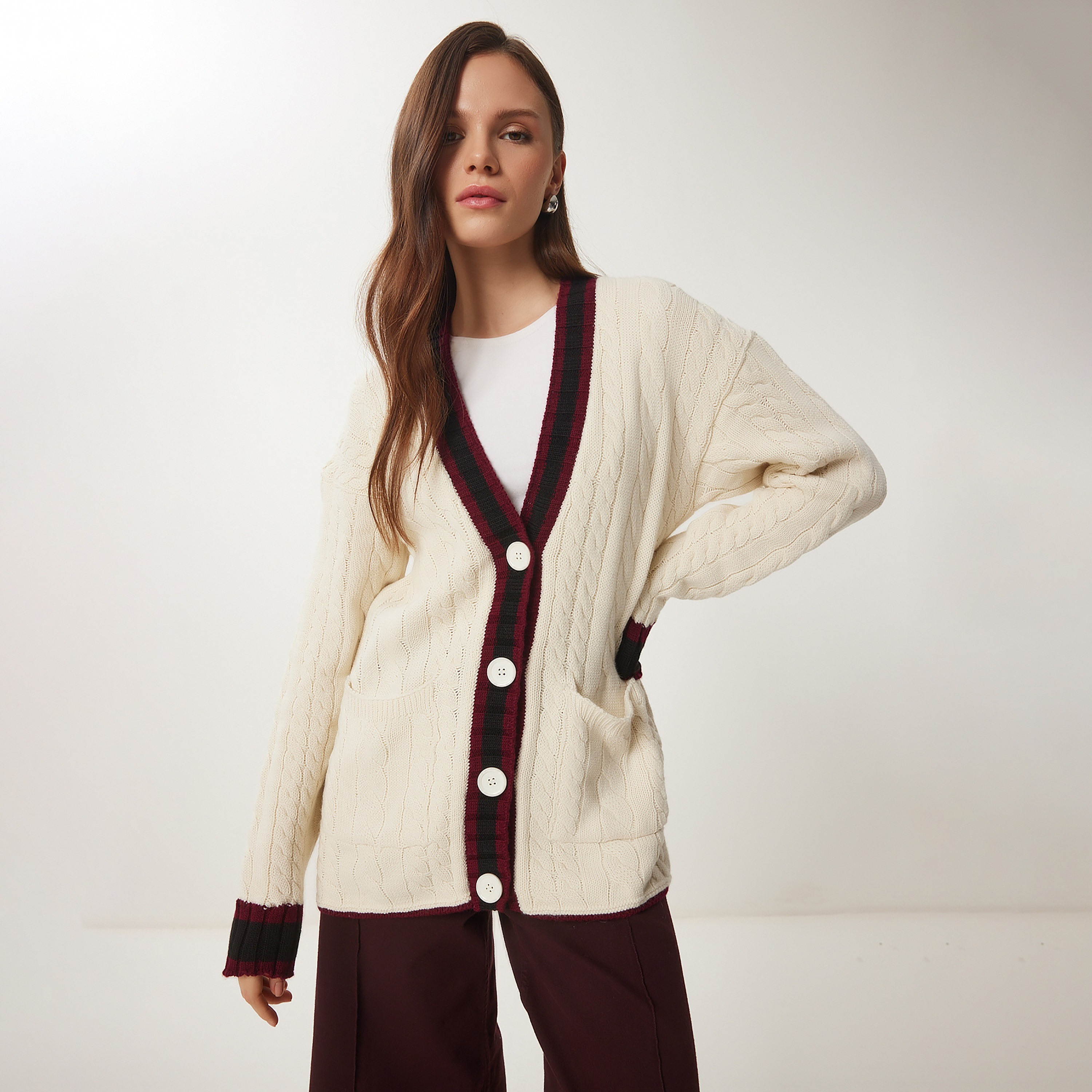 سعادة إسطنبول كابل محبوك بأكمام منسدلة من كارديغان نسائي-women-winterwear-cardigansandjumpers-cardigans-image-5