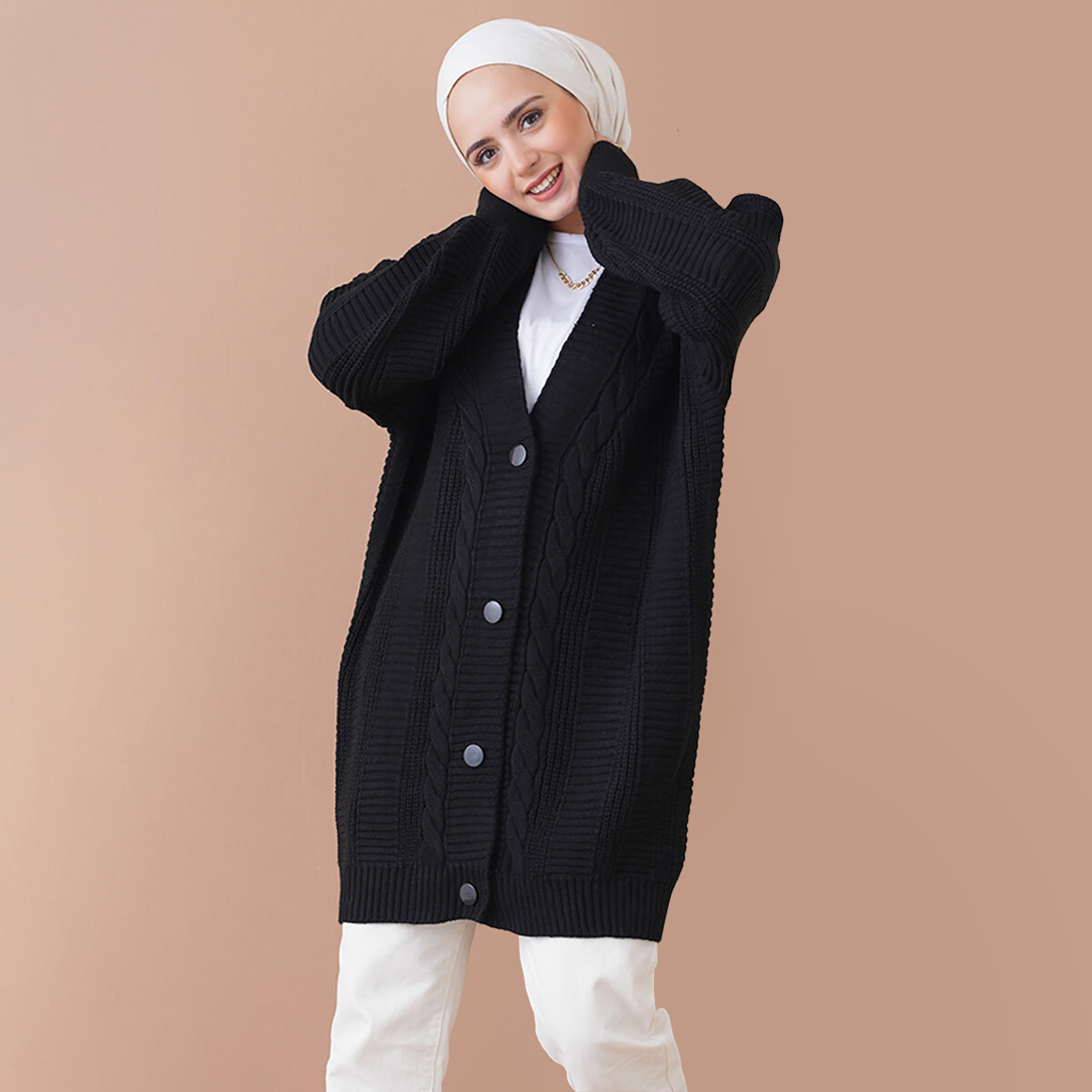 Bigdart Cable Knitted Women's Cardigan-women-winterwear-cardigansandjumpers-cardigans-image-1
