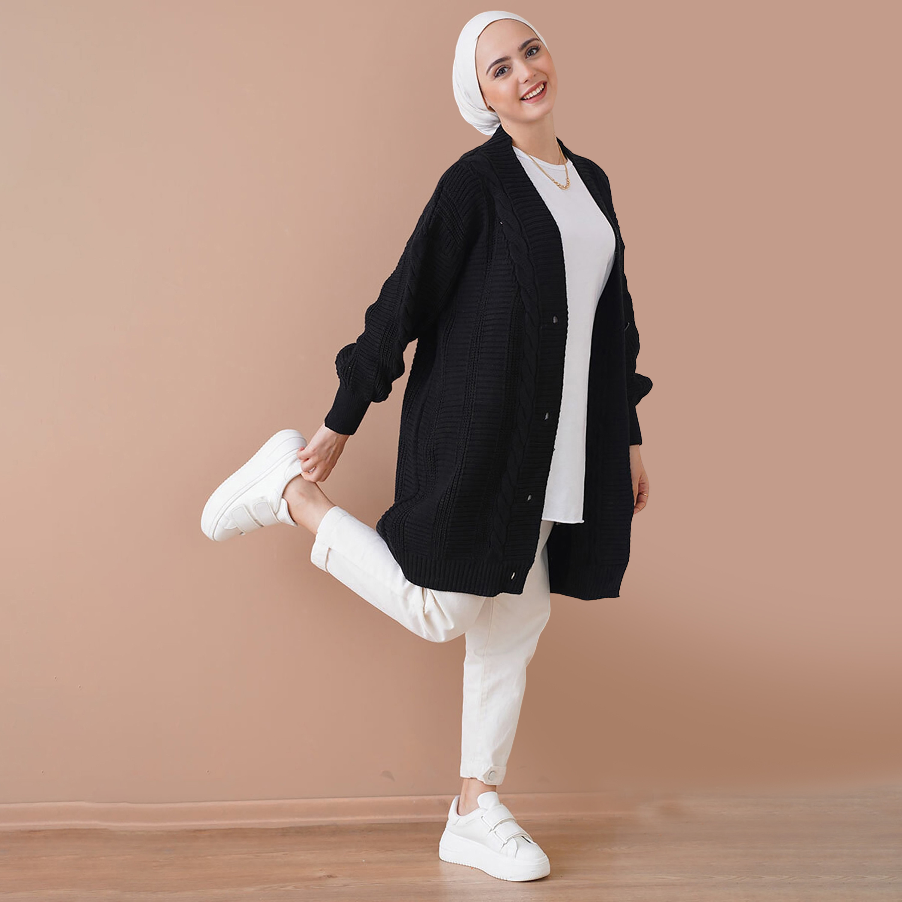 كارديجان نسائي محبوك بنمط ضفائر من بيجدارت-women-winterwear-cardigansandjumpers-cardigans-image-7