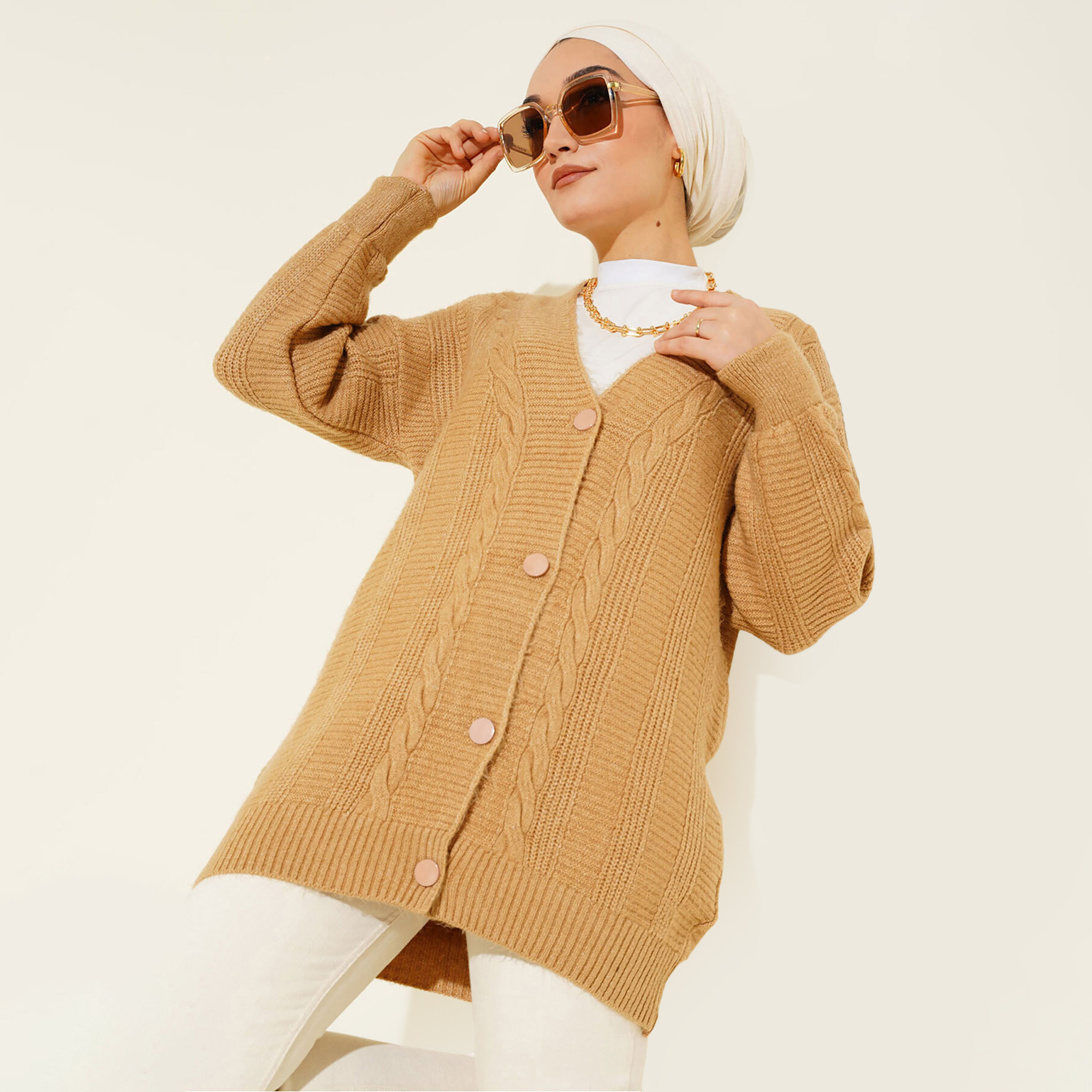 كارديجان نسائي محبوك بنمط ضفائر من بيجدارت-women-winterwear-cardigansandjumpers-cardigans-image-10