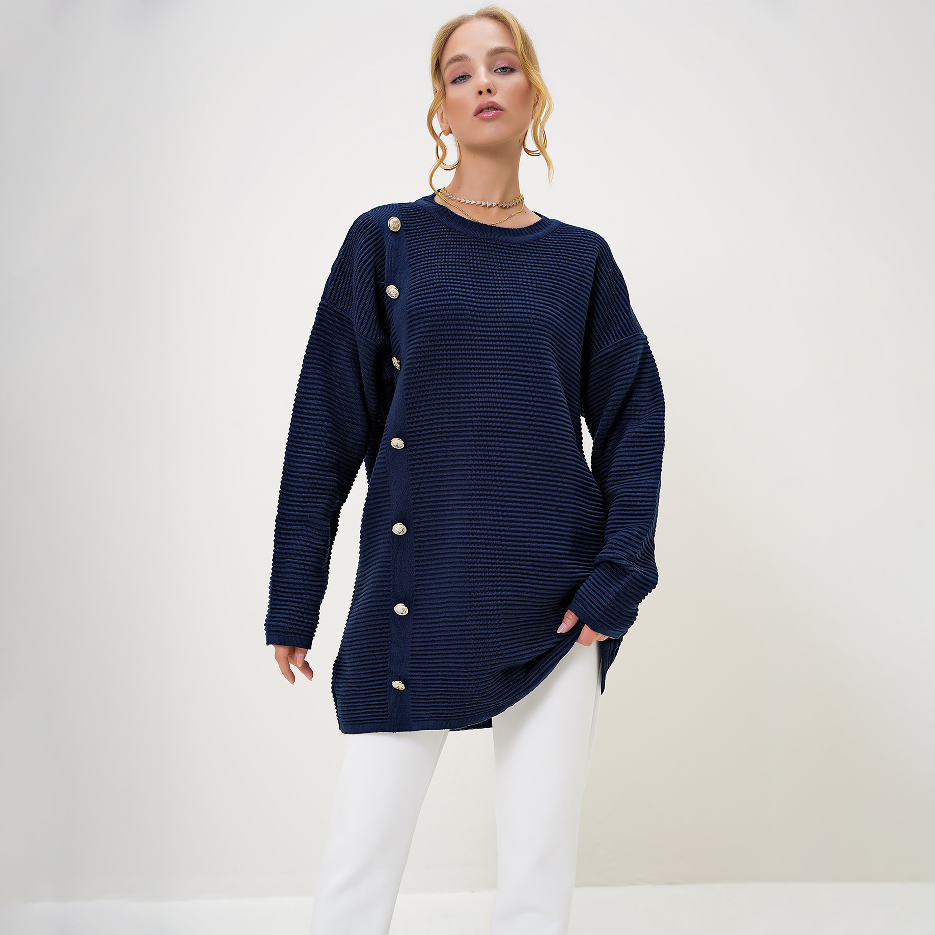 تريند ألاجاتي ستايل سترة نسائية بأضلاع وأكمام ساقطة-women-clothing-cardigansandjumpers-jumpers-image-3