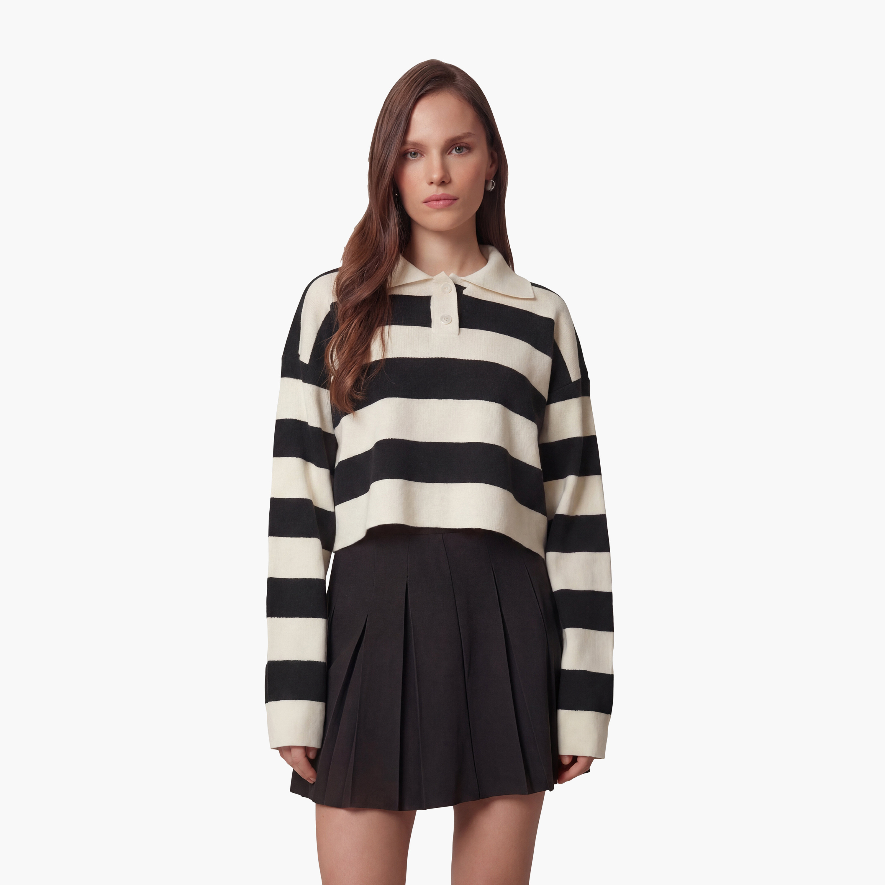 سترة نسائية مخططة بياقة كريمية من إسطنبول من إسطنبول-women-clothing-cardigansandjumpers-jumpers-image-3