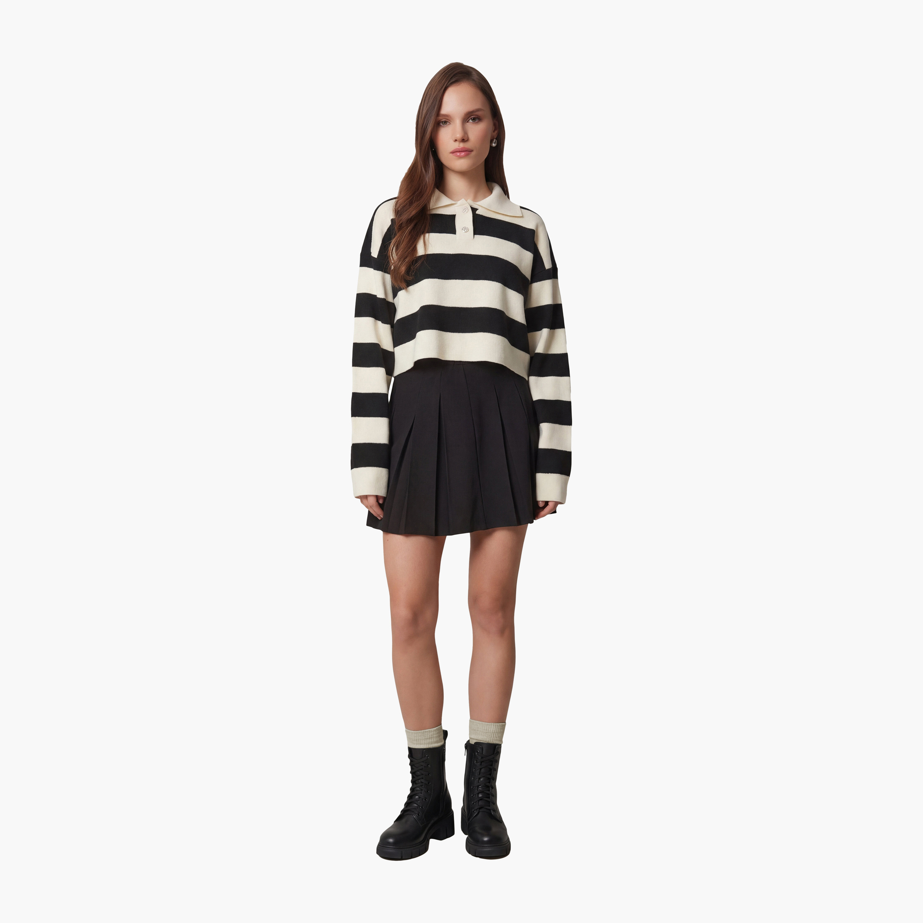 سترة نسائية مخططة بياقة كريمية من إسطنبول من إسطنبول-women-clothing-cardigansandjumpers-jumpers-image-2