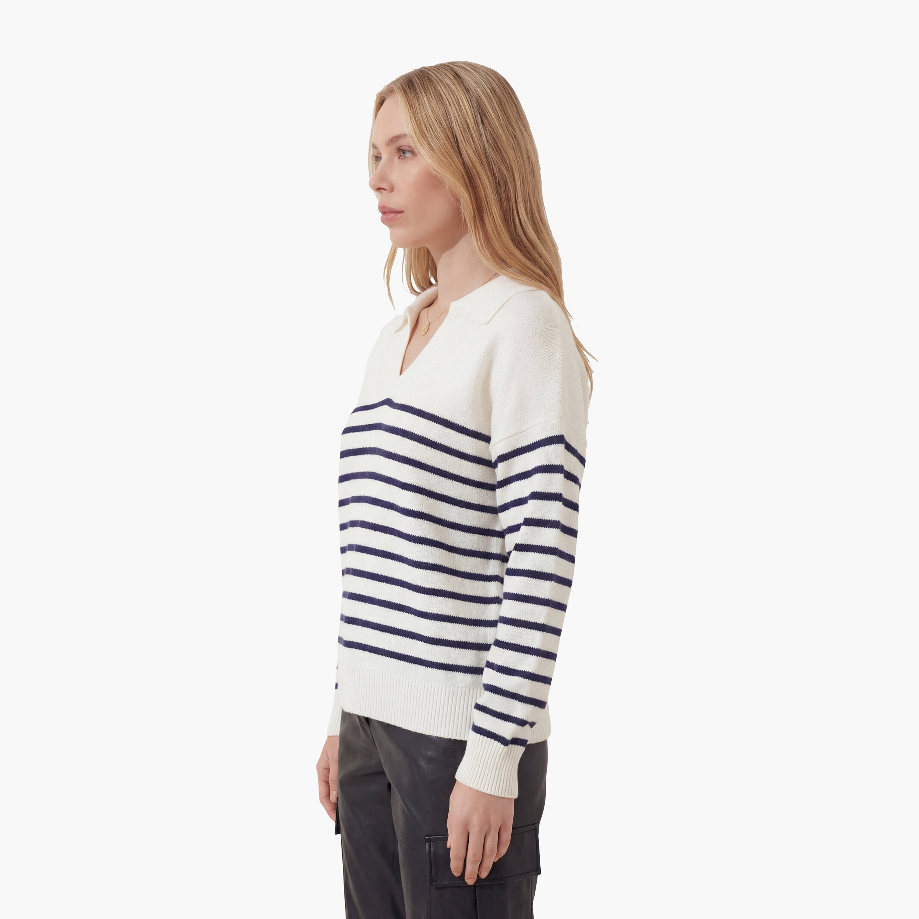 سعادة إسطنبول سترة نسائية مخطط بياقة بأكمام متدلية-women-clothing-cardigansandjumpers-jumpers-image-3