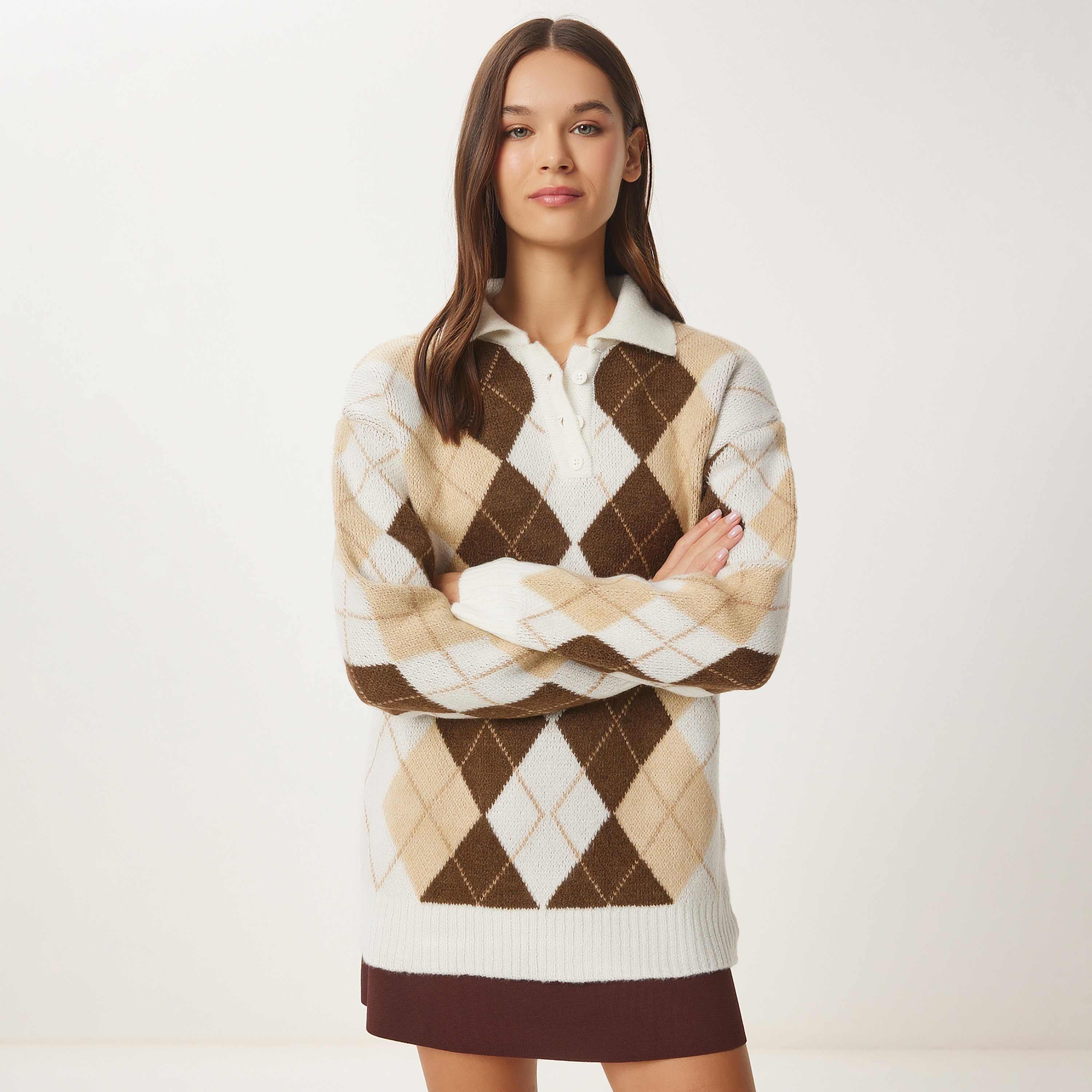 سعادة إسطنبول أرجايل متعددة الألوان بأكمام منسدلة بأكمام نسائية-women-clothing-cardigansandjumpers-jumpers-image-3