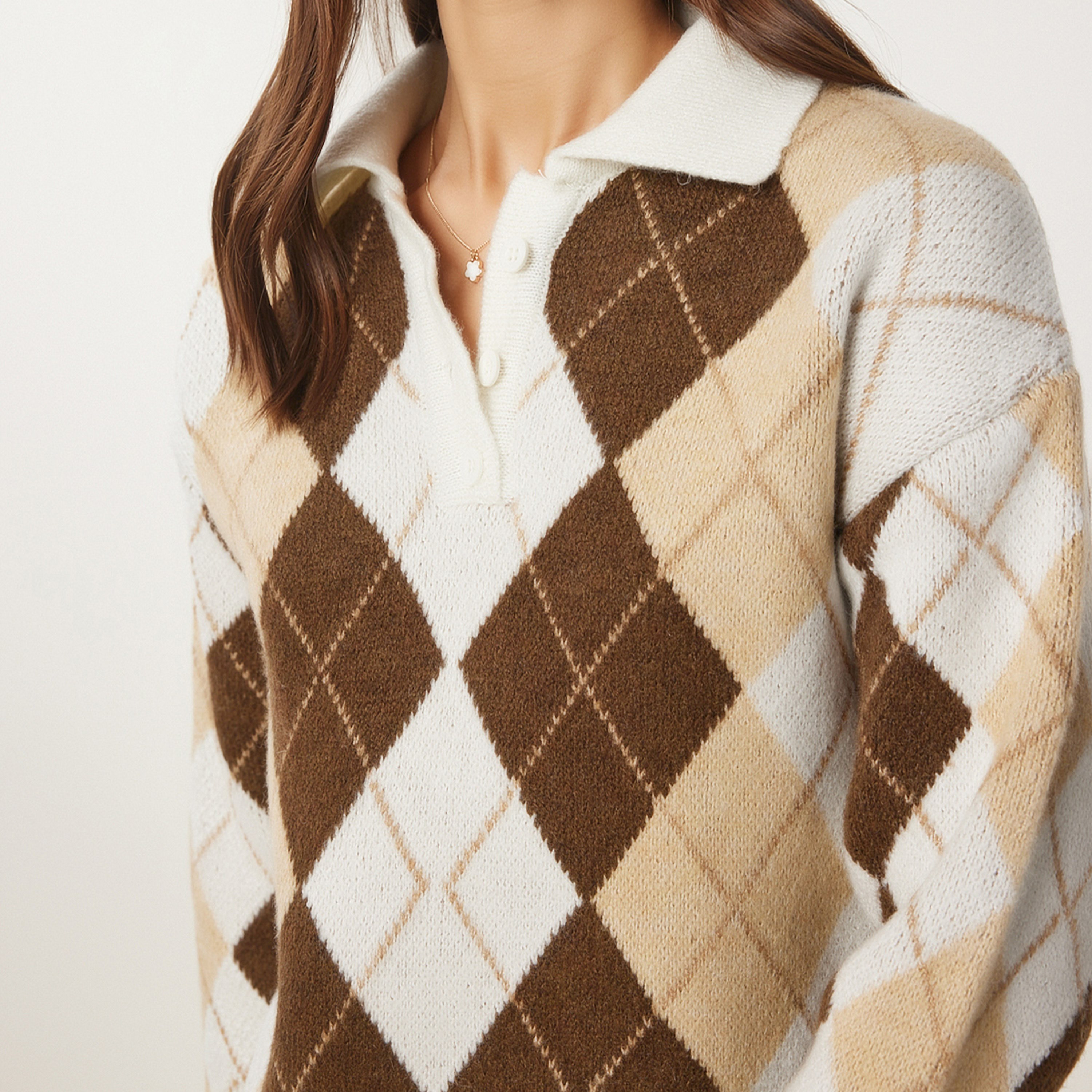 سعادة إسطنبول أرجايل متعددة الألوان بأكمام منسدلة بأكمام نسائية-women-clothing-cardigansandjumpers-jumpers-image-1
