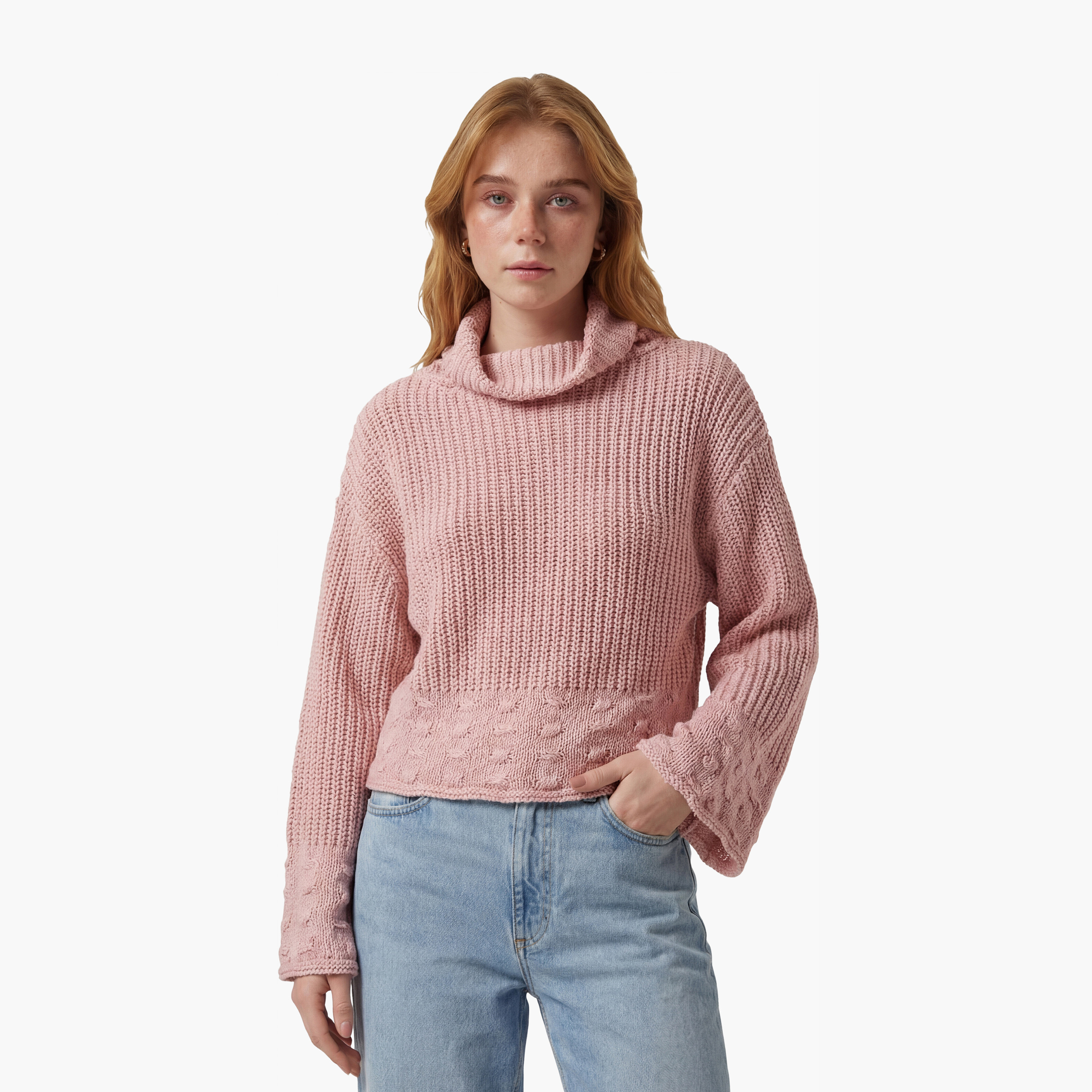 سترة نسائية برقبة علوية وردية مضلعة من إسطنبول-women-clothing-cardigansandjumpers-jumpers-image-3