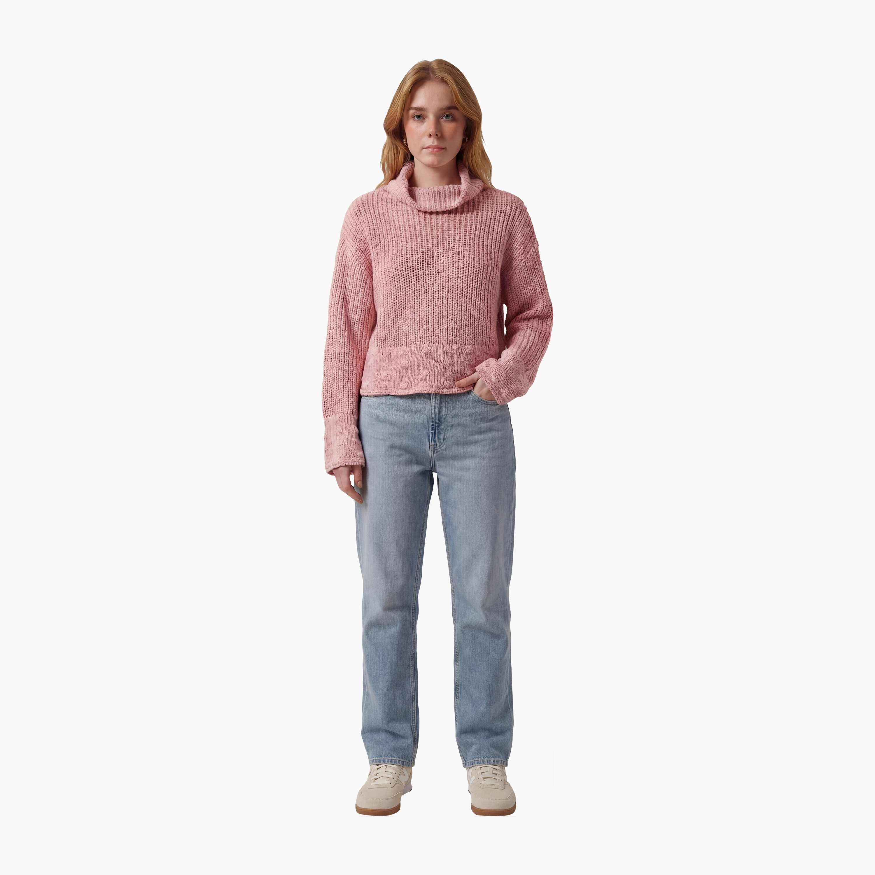 سترة نسائية برقبة علوية وردية مضلعة من إسطنبول-women-clothing-cardigansandjumpers-jumpers-image-2