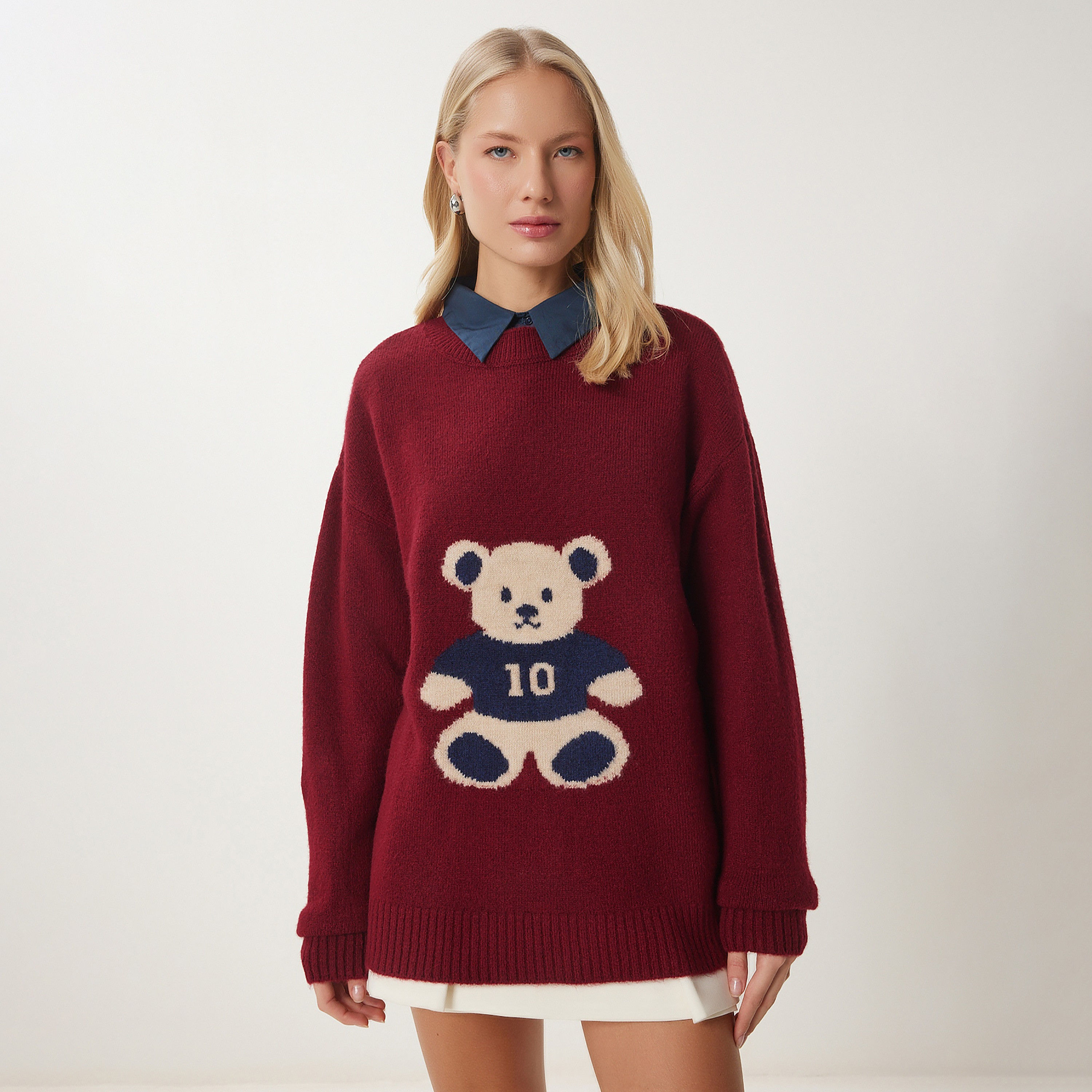 سعادة إسطنبول دب محبوك بأكمام متدللة سترة نسائية-women-winterwear-cardigansandjumpers-jumpers-image-9