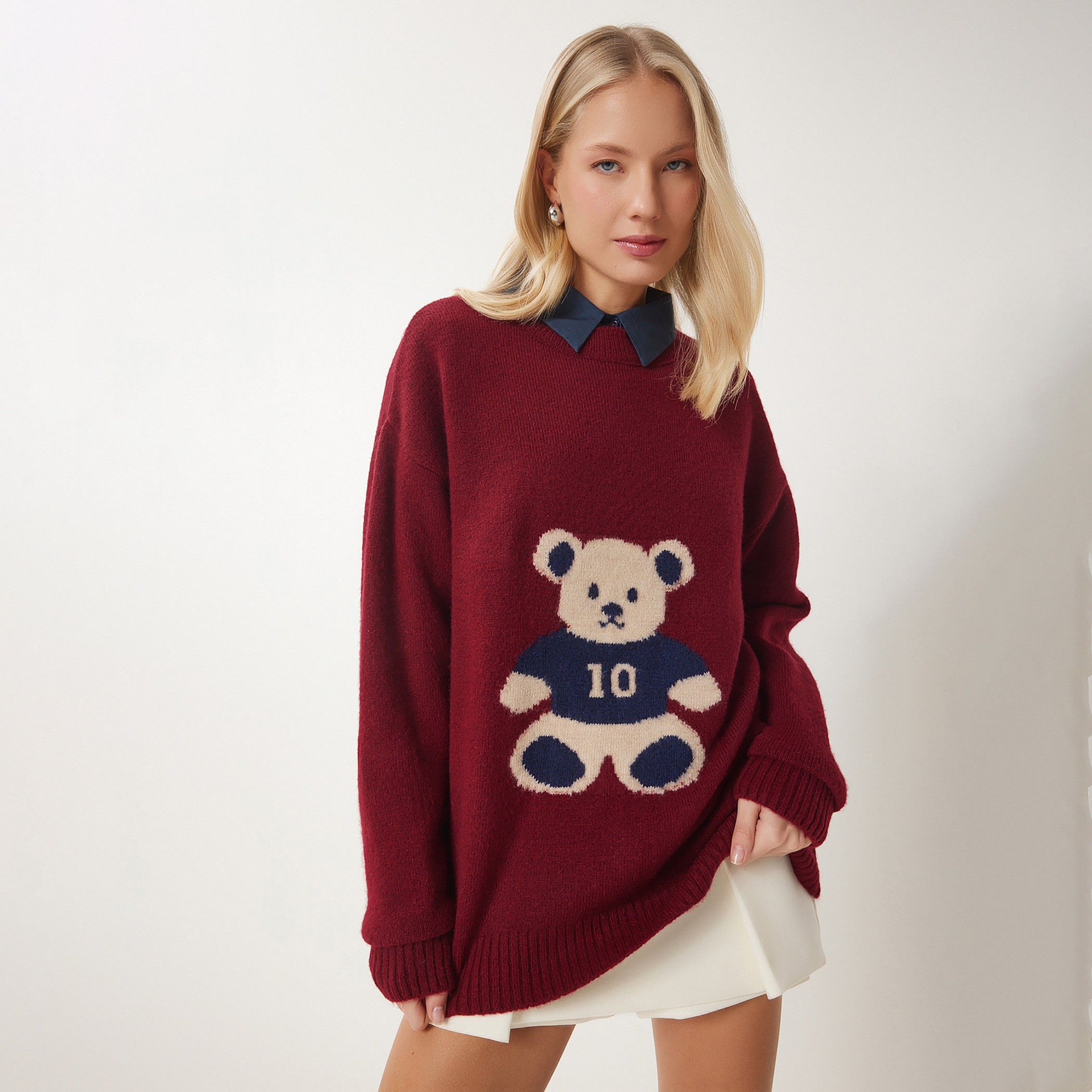 سعادة إسطنبول دب محبوك بأكمام متدللة سترة نسائية-women-winterwear-cardigansandjumpers-jumpers-image-10