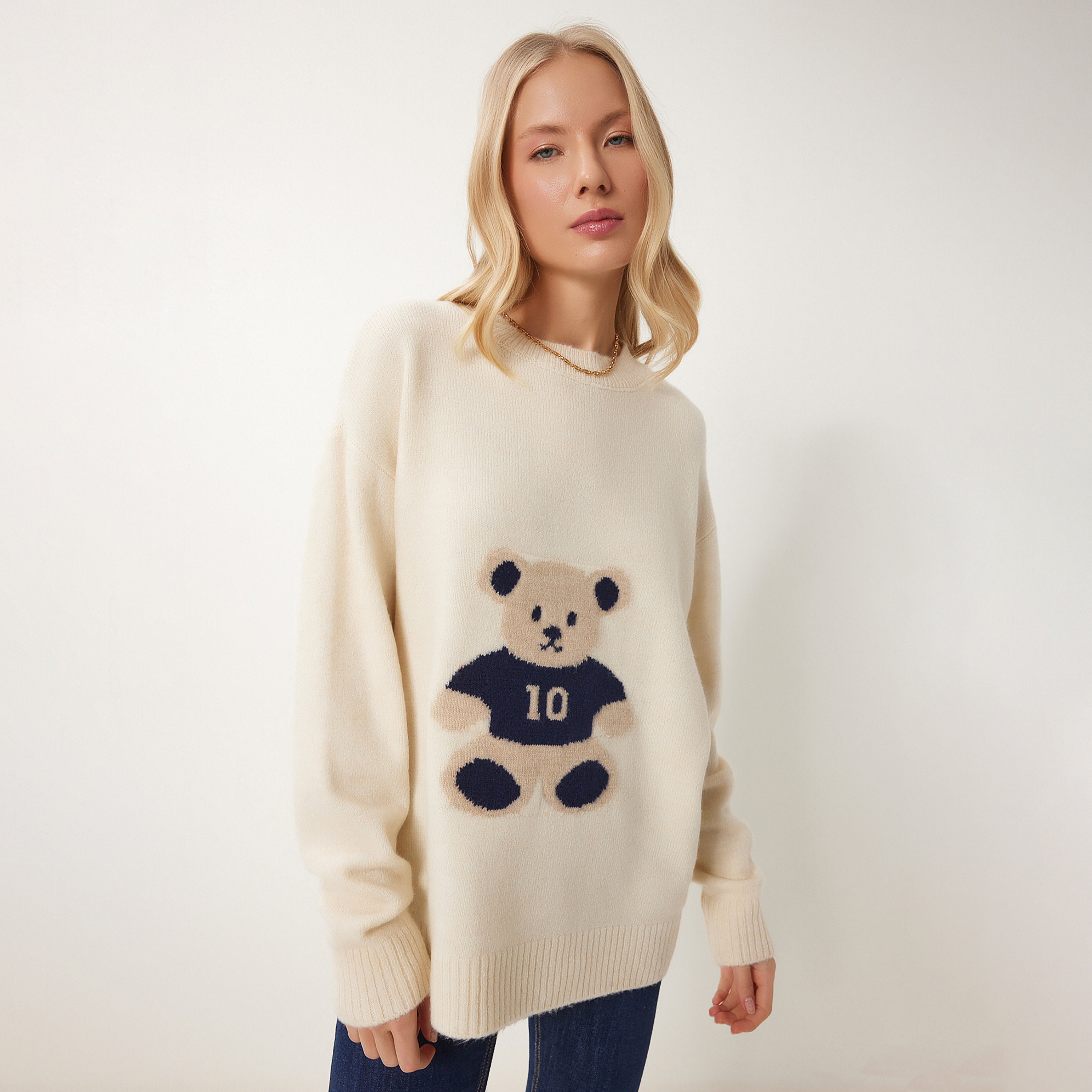 سعادة إسطنبول دب محبوك بأكمام متدللة سترة نسائية-women-clothing-cardigansandjumpers-jumpers-image-3