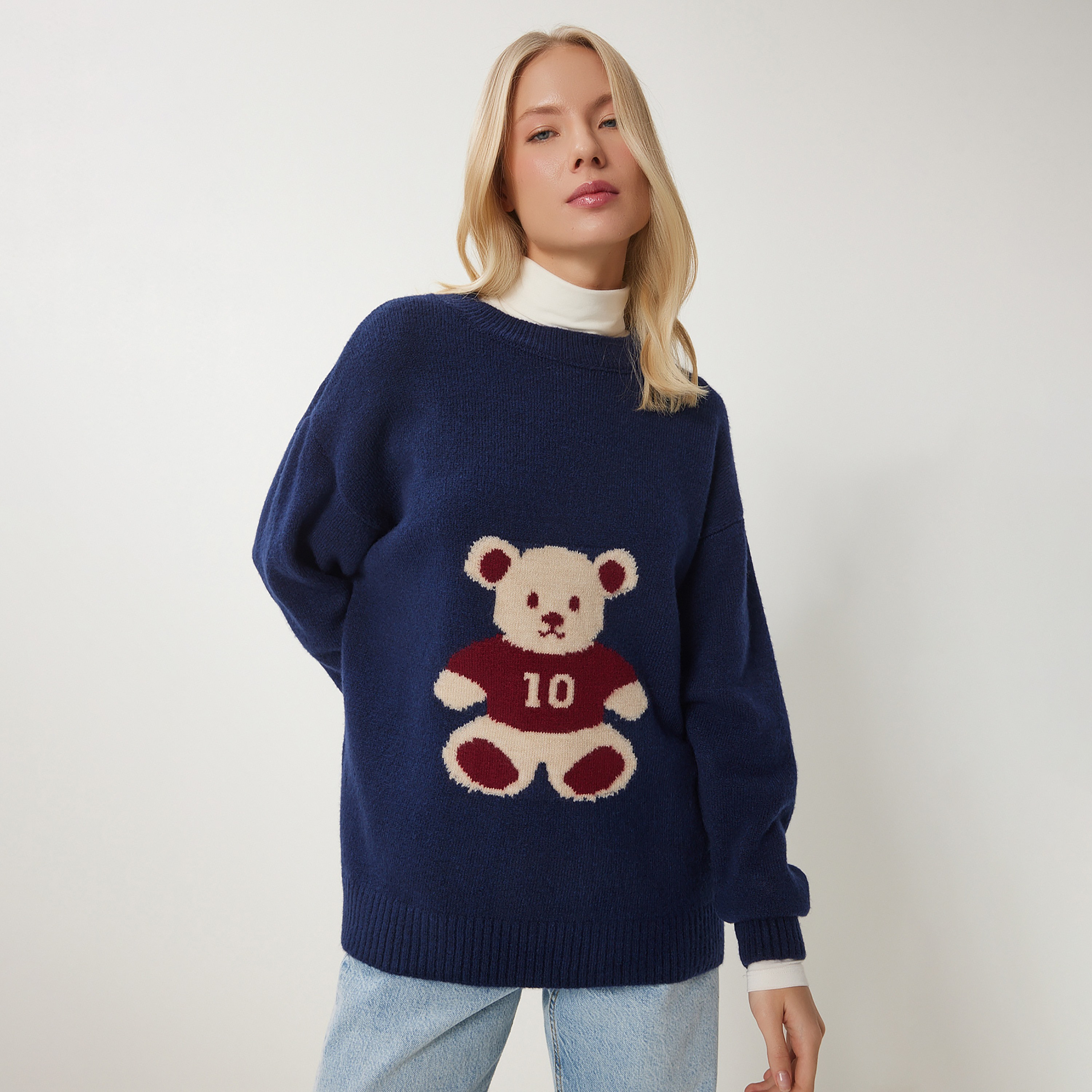 سعادة إسطنبول دب محبوك بأكمام متدللة سترة نسائية-women-clothing-cardigansandjumpers-jumpers-image-3