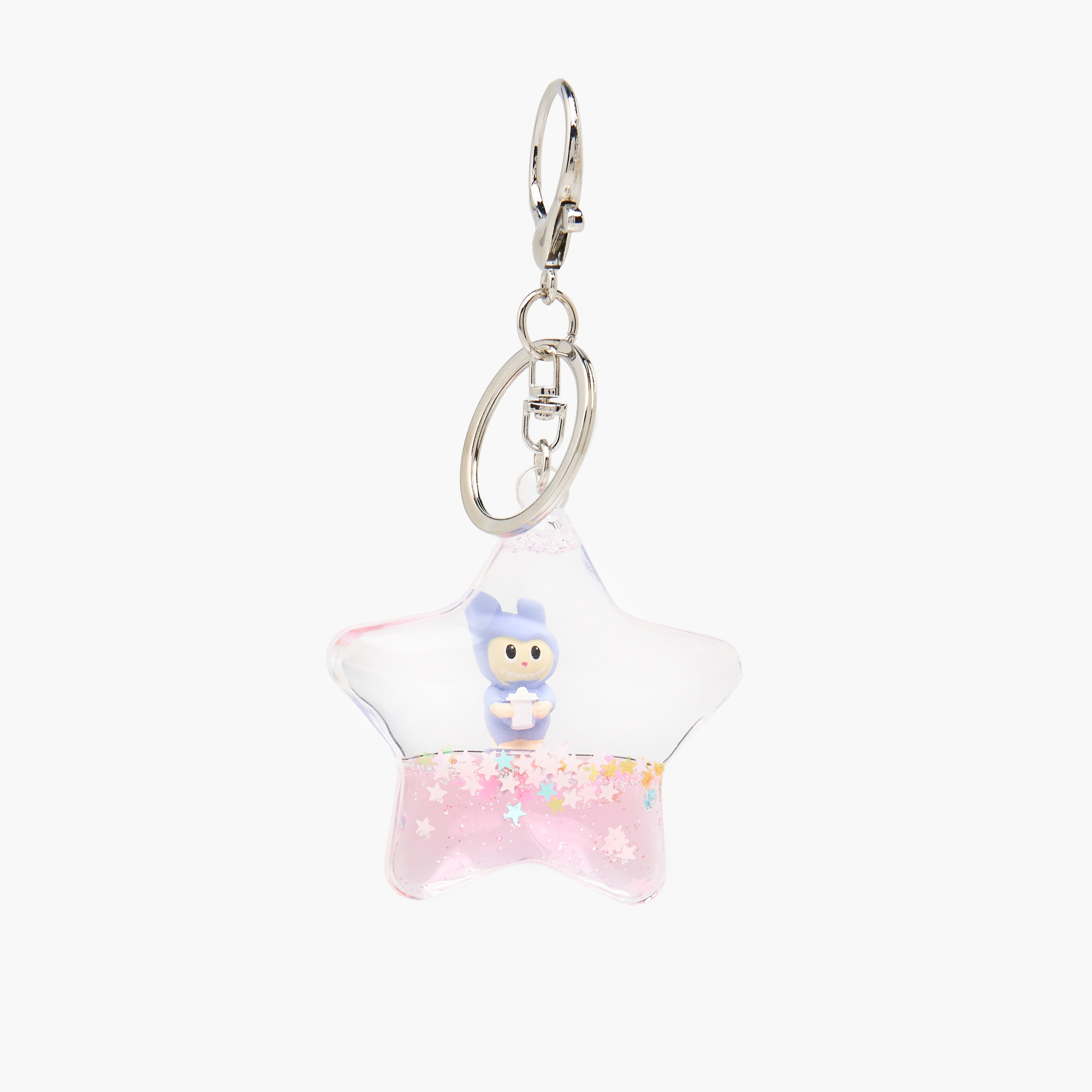 Keychain with Liquid Star Charm-girls-accessories-keyringsandbagcharms-image-1
