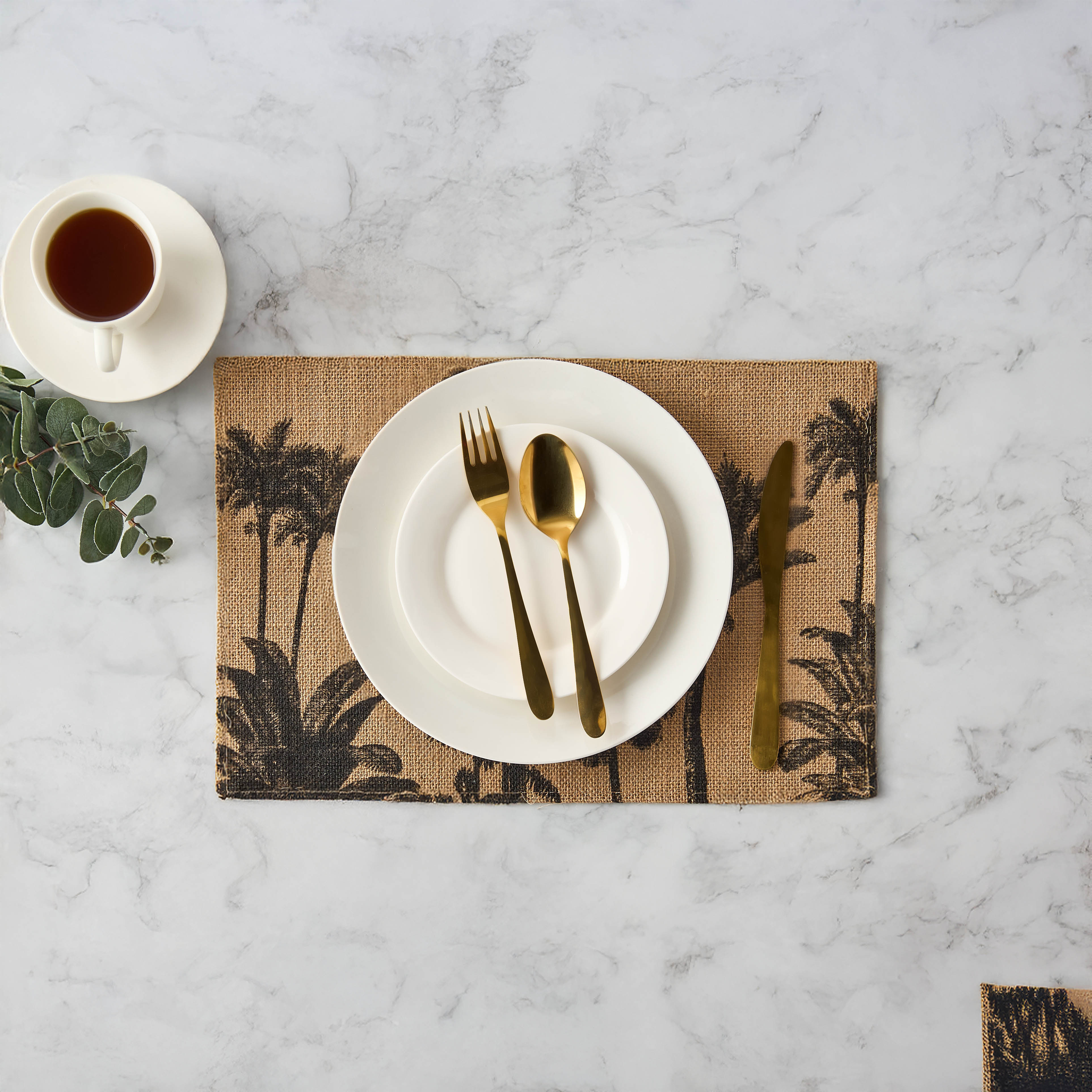 Palm Tree Print Jute Placemat - Set of 4-household-dining-tablelinen-placemats-image-2