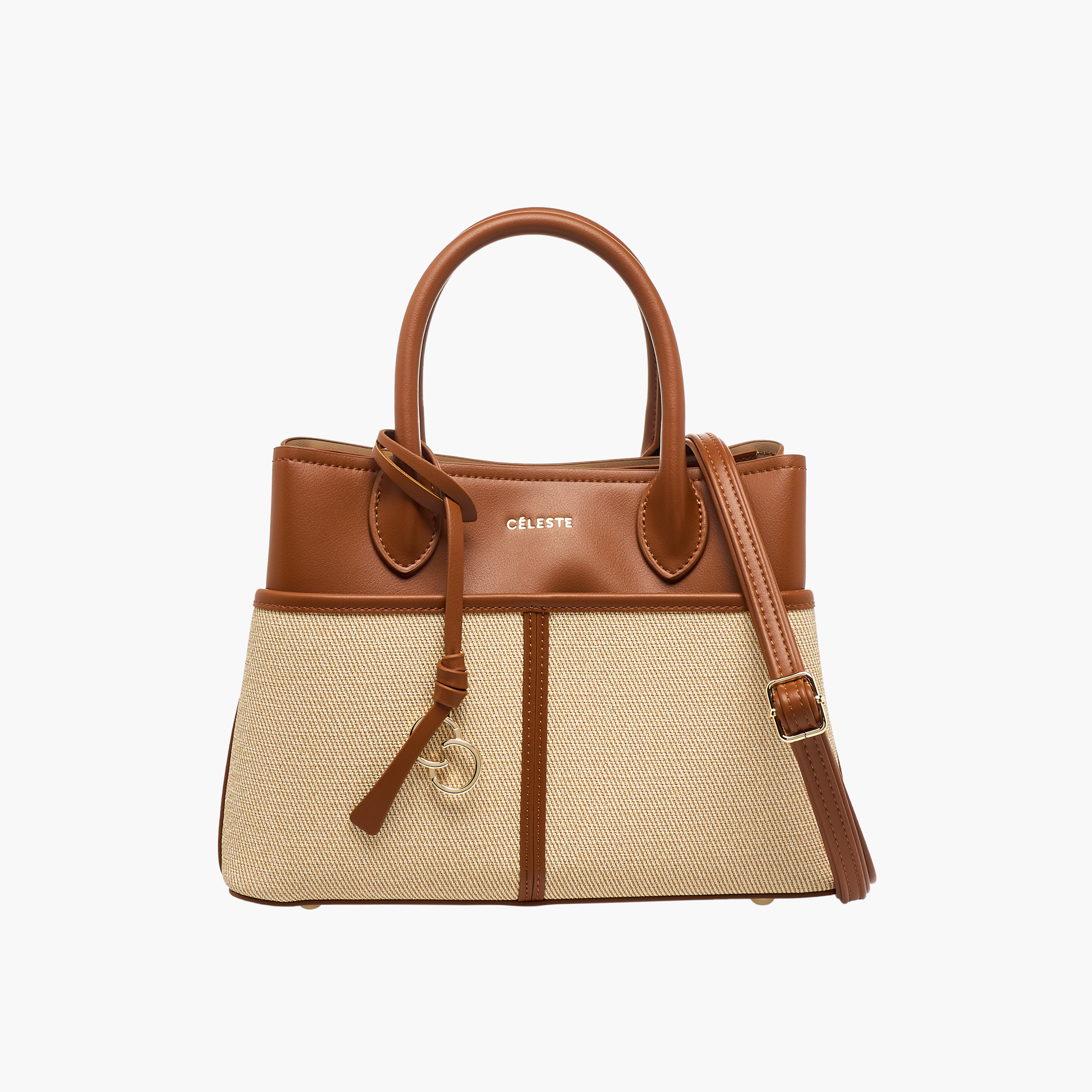 Celeste Textured Tote Bag with Zip Closure-women-bagsandwallets-handbags-image-1