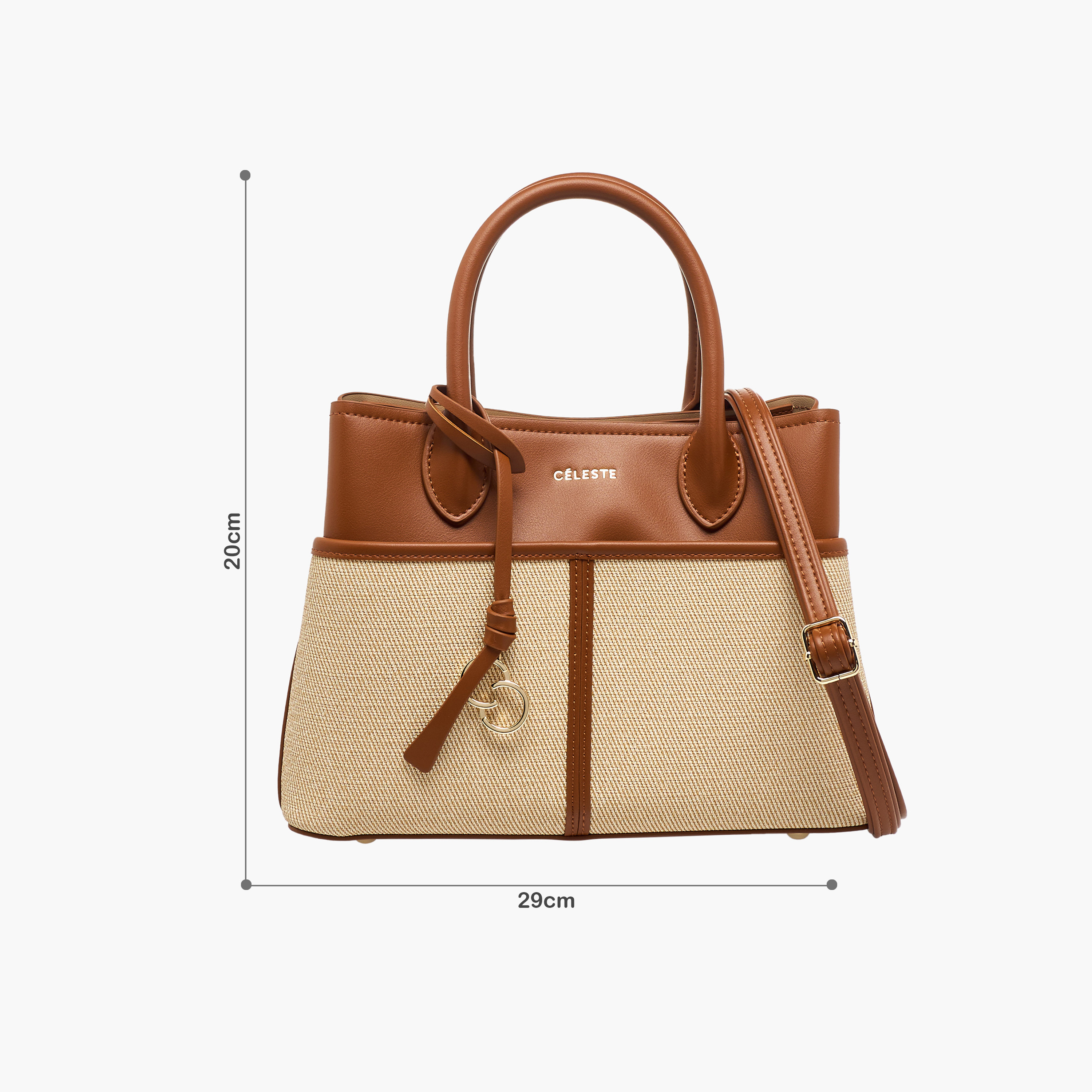 Celeste Textured Tote Bag with Zip Closure-women-bagsandwallets-handbags-image-2