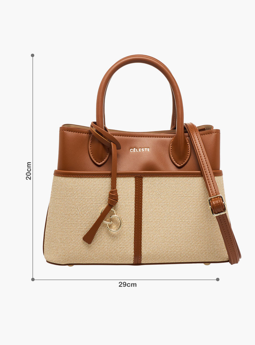 Celeste Textured Tote Bag with Zip Closure-women-bagsandwallets-handbags-image-2