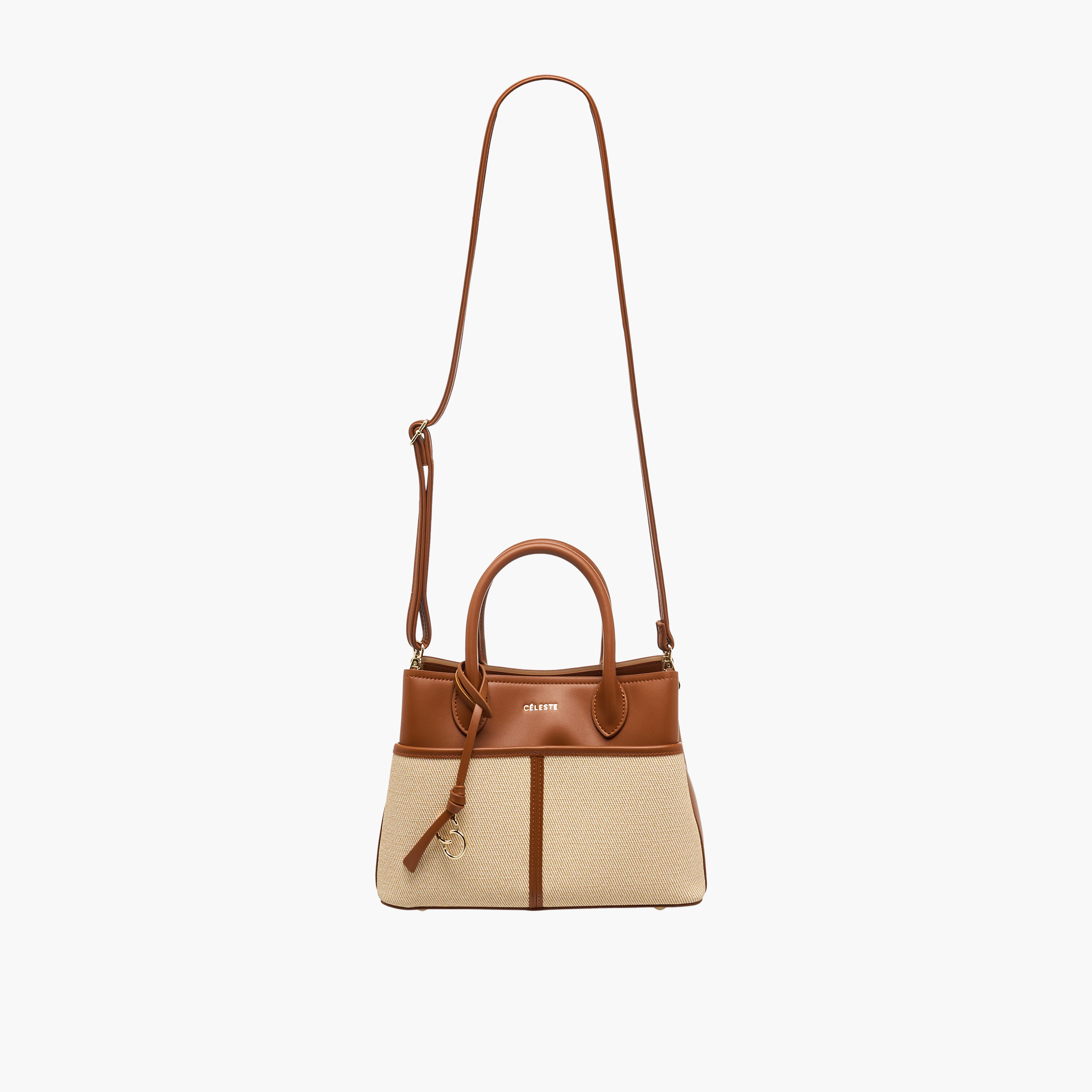 Celeste Textured Tote Bag with Zip Closure-women-bagsandwallets-handbags-image-3